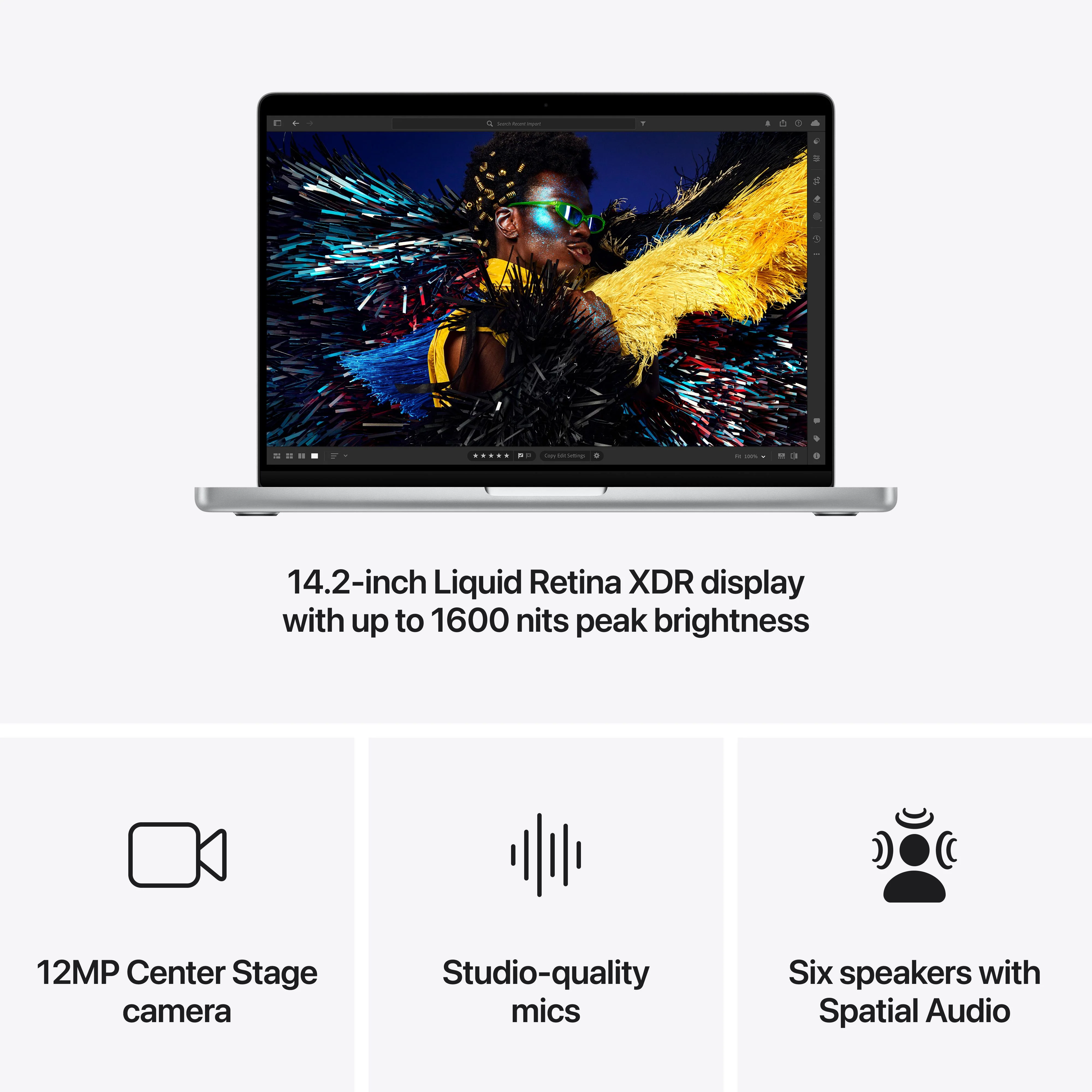EOL 14-inch MacBook Pro: Apple M4 Pro-chip met 12‑core CPU en 16‑core GPU, 24 GB, 512 GB - Zilver (Azerty FR) - Image 6