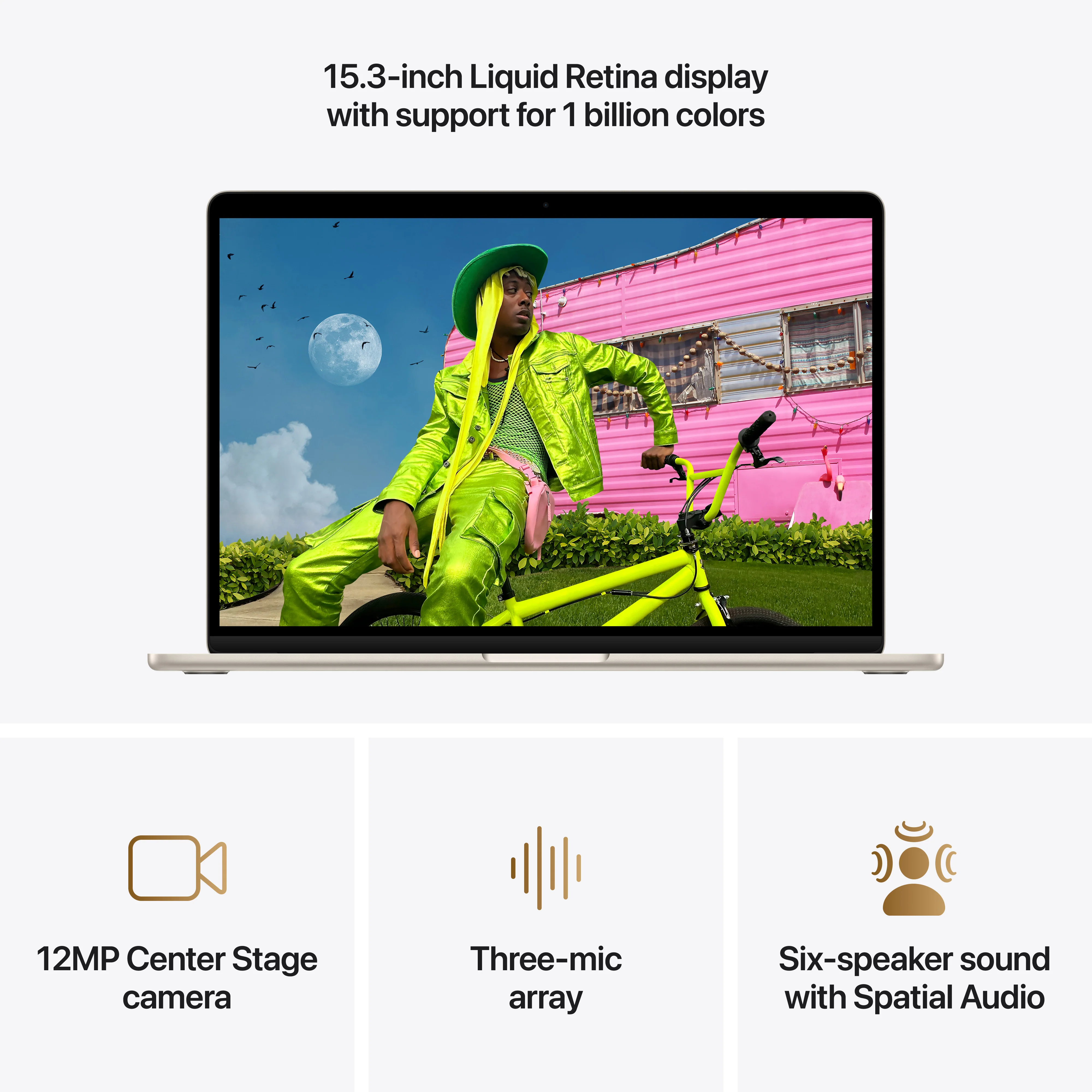 15-inch MacBook Air: Apple M5-chip met 10‑Core CPU en 10‑Core GPU, 24 GB, 1 TB SSD - Sterrenlicht (Azerty FR) - Image 5
