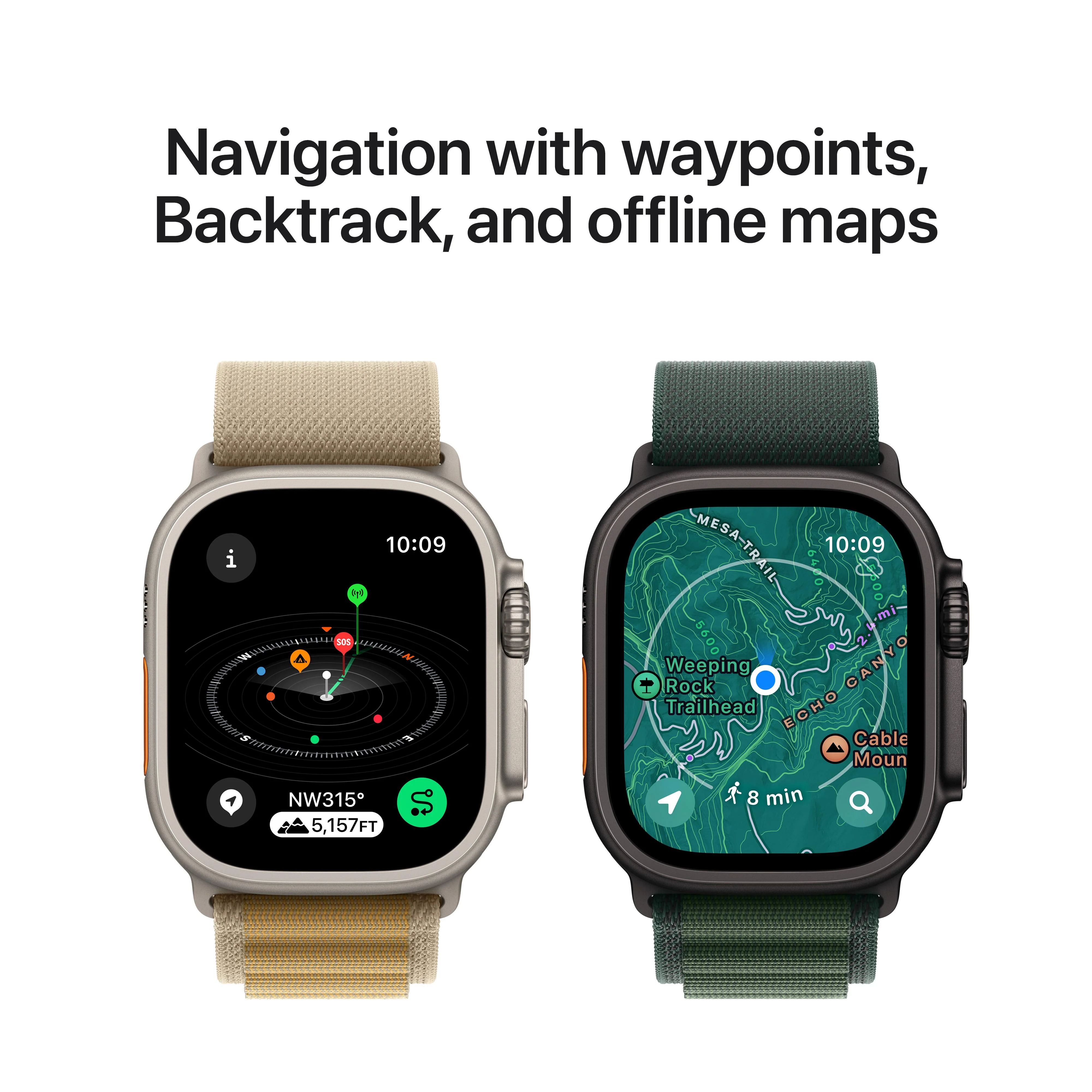 EOL Apple Watch Ultra 2 (GPS + Cellular) • 49-mm kast van zwart titanium • Zwart Trail‑bandje - S/M - Image 6