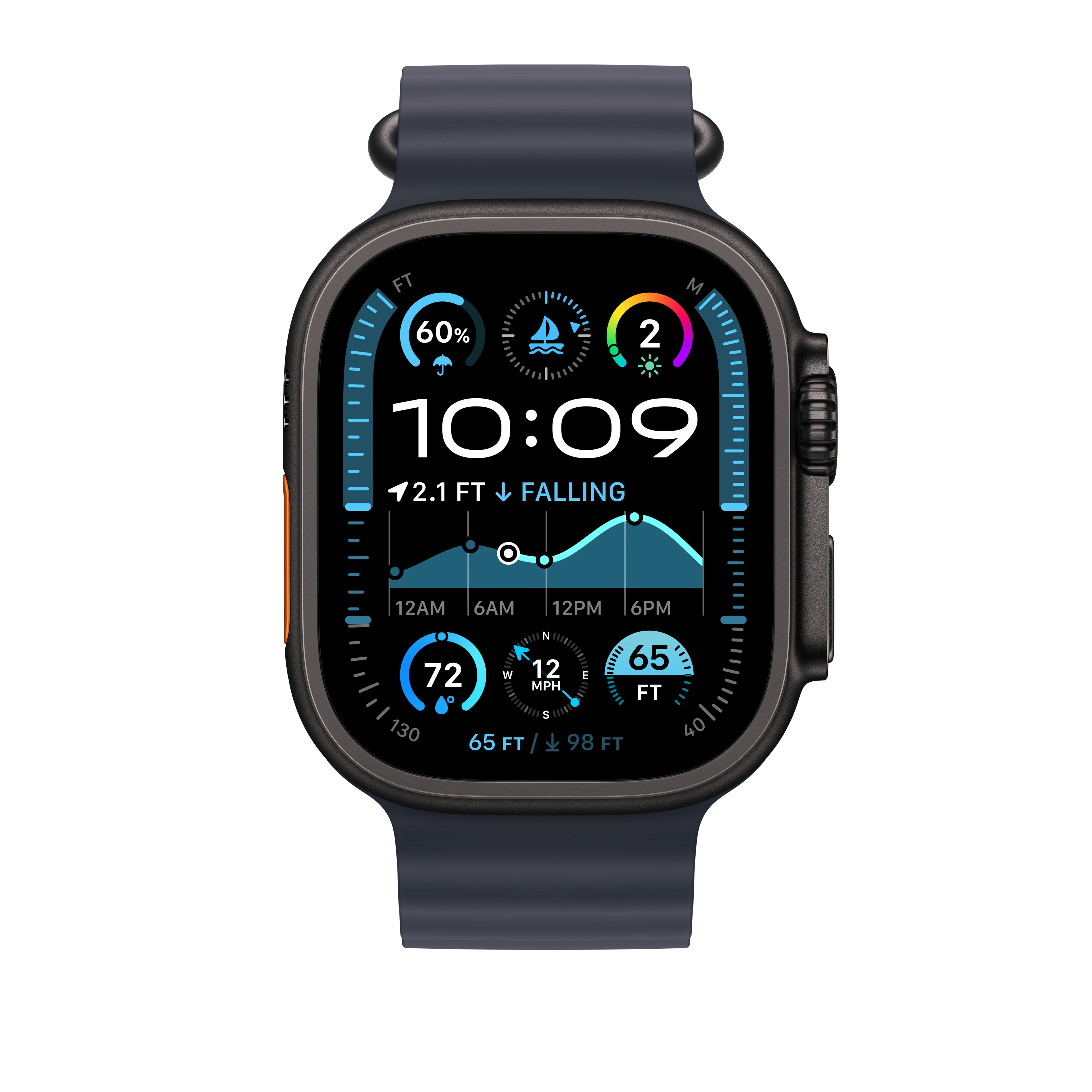 Ocean-bandje - Marineblauw (49 mm) - Zwart titanium - Image 3