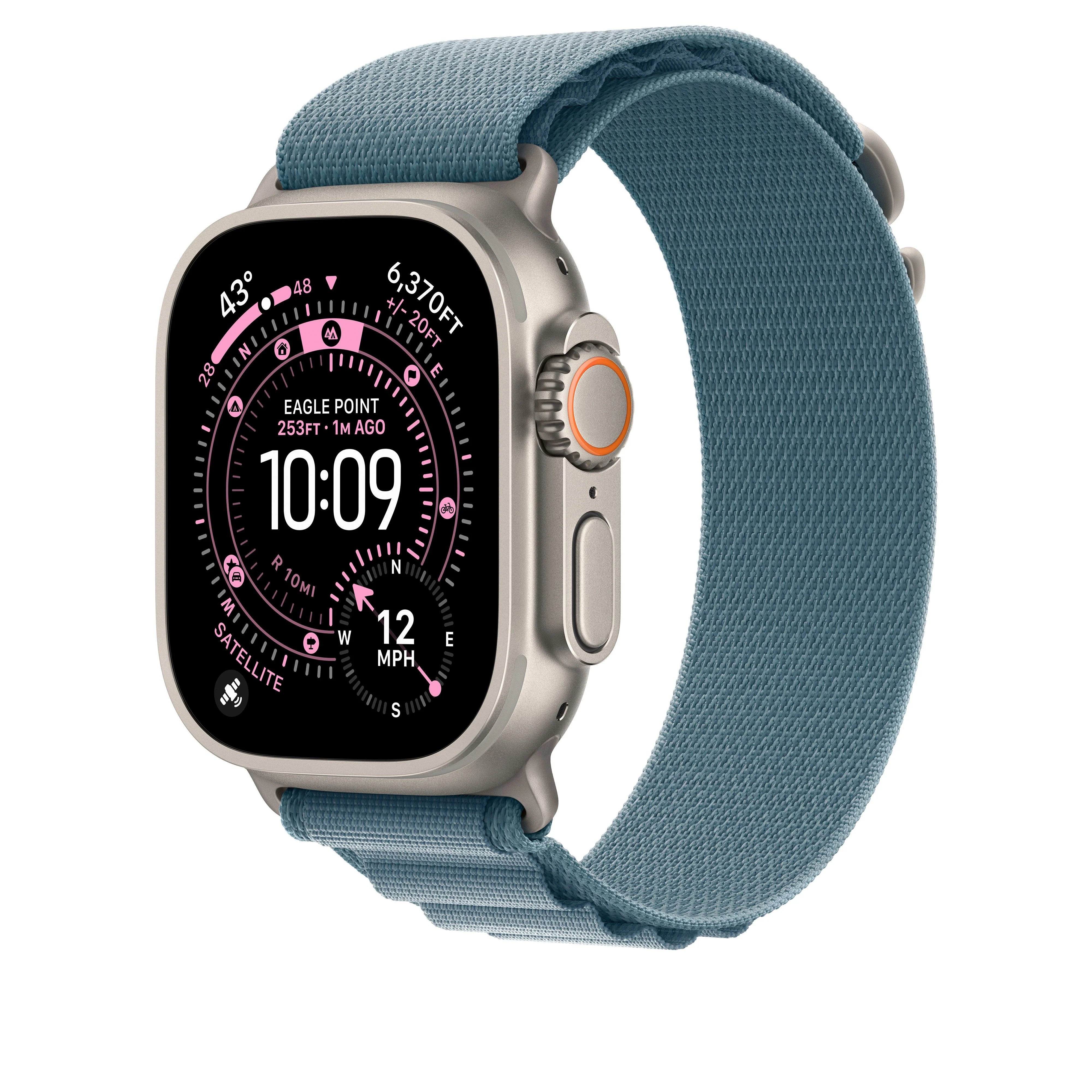Alpine-bandje - Lichtblauw (49 mm) - L - Naturel titanium - Image 2
