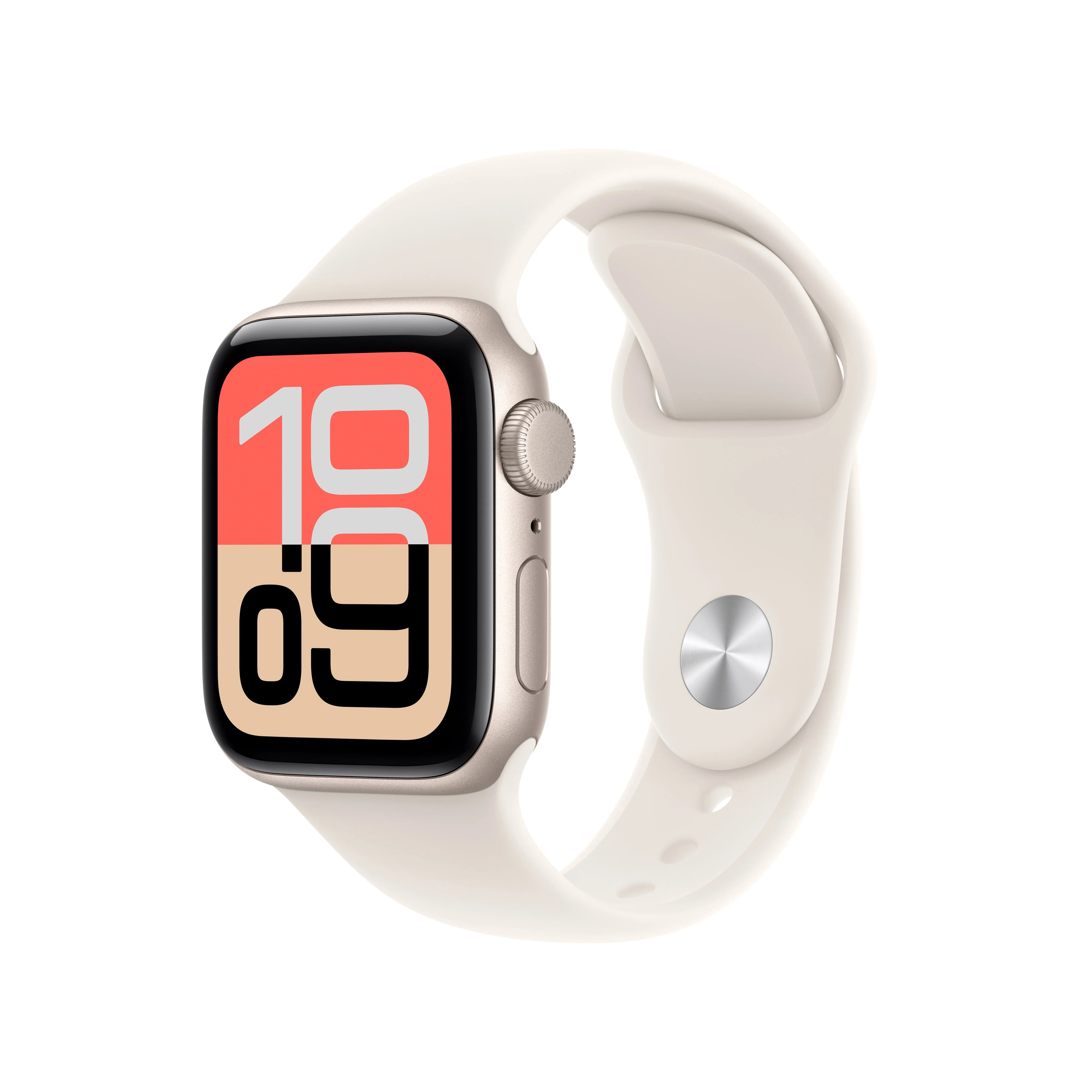 Apple Watch SE 3 (GPS) • 40‐mm kast van sterrenlicht aluminium • Sterrenlicht sportbandje - S/M