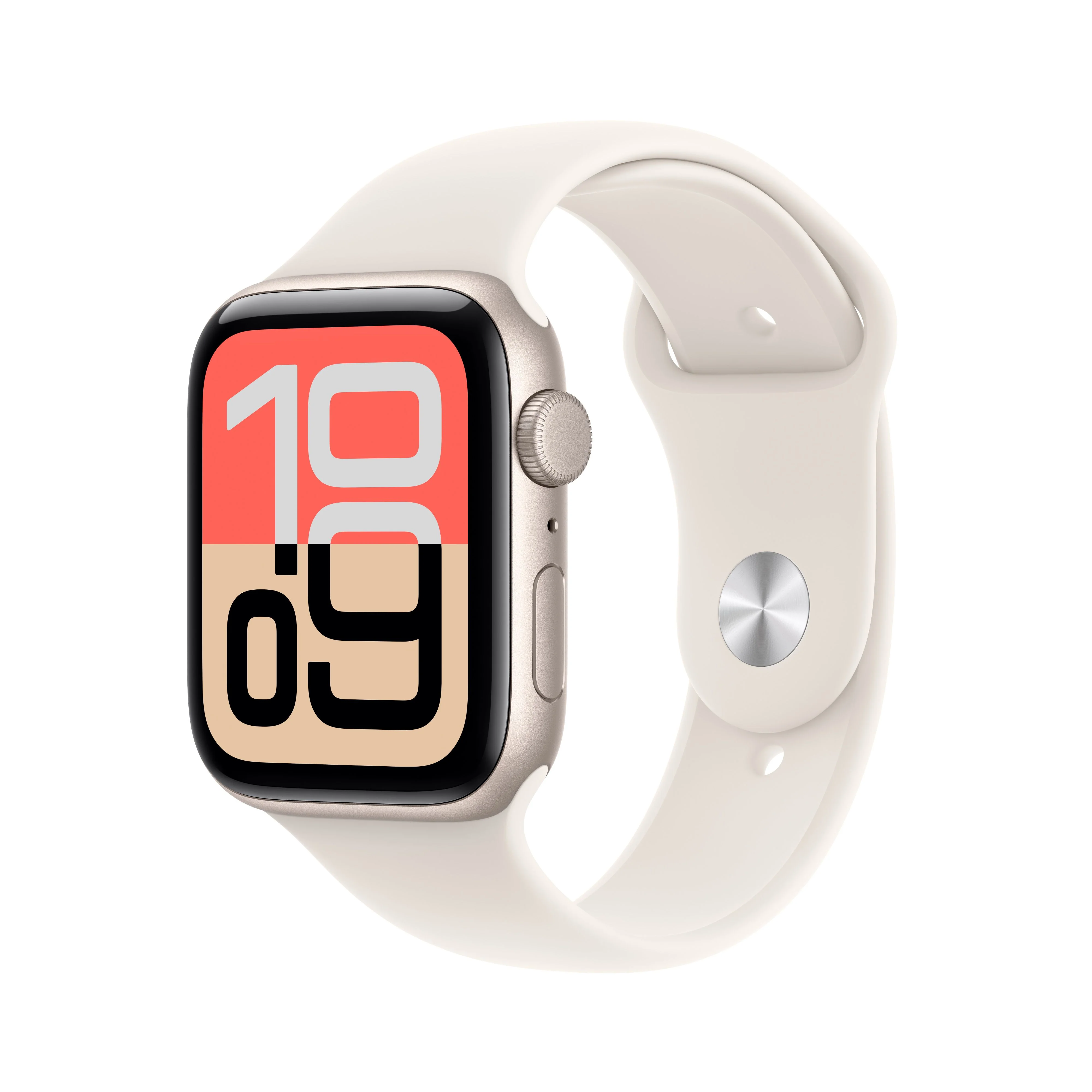 Apple Watch SE 3 (GPS) • 44‐mm kast van sterrenlicht aluminium • Sterrenlicht sportbandje - M/L