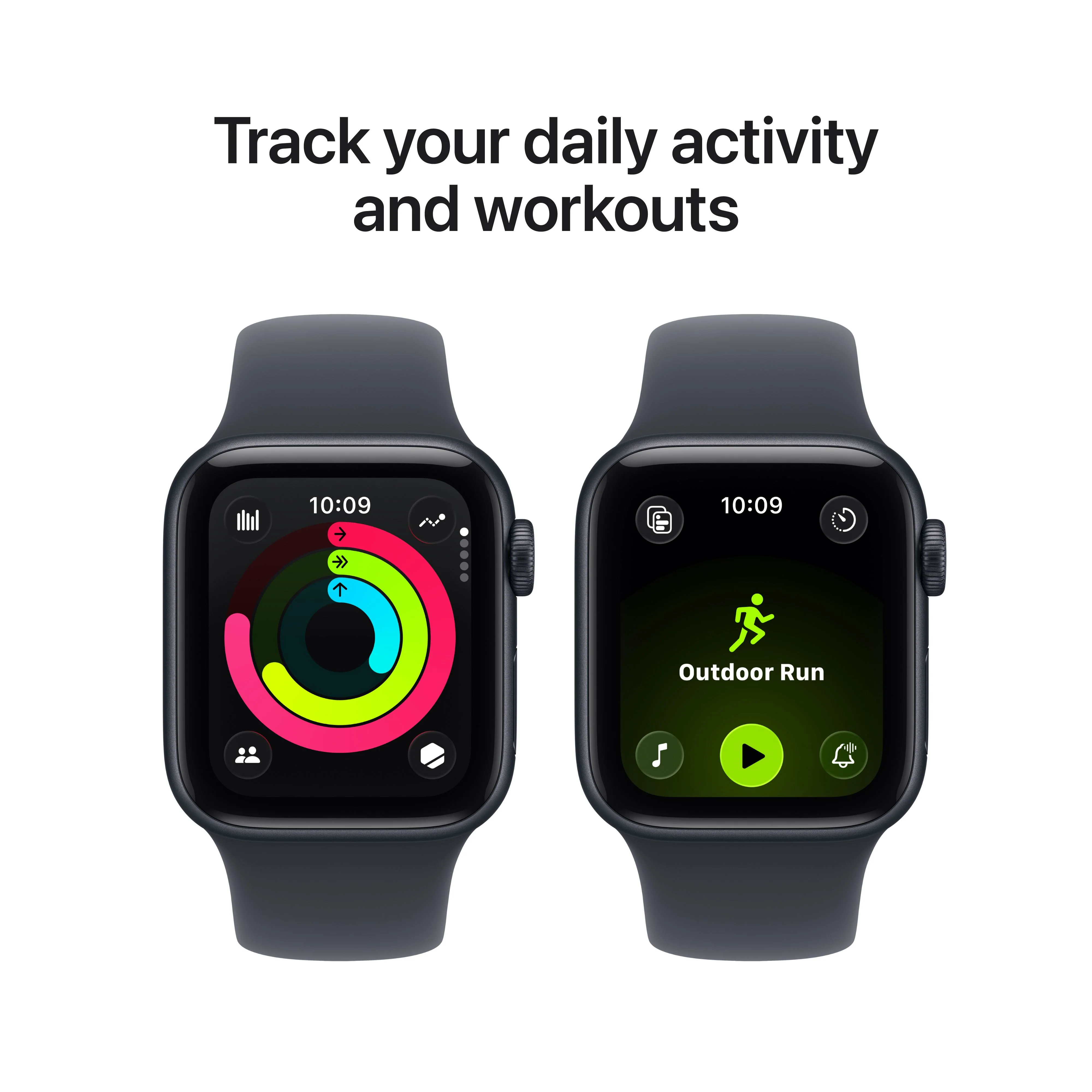 Apple Watch SE 3 (GPS + Cellular) • 40‐mm kast van middernacht aluminium • Middernacht sportbandje - S/M - Image 6