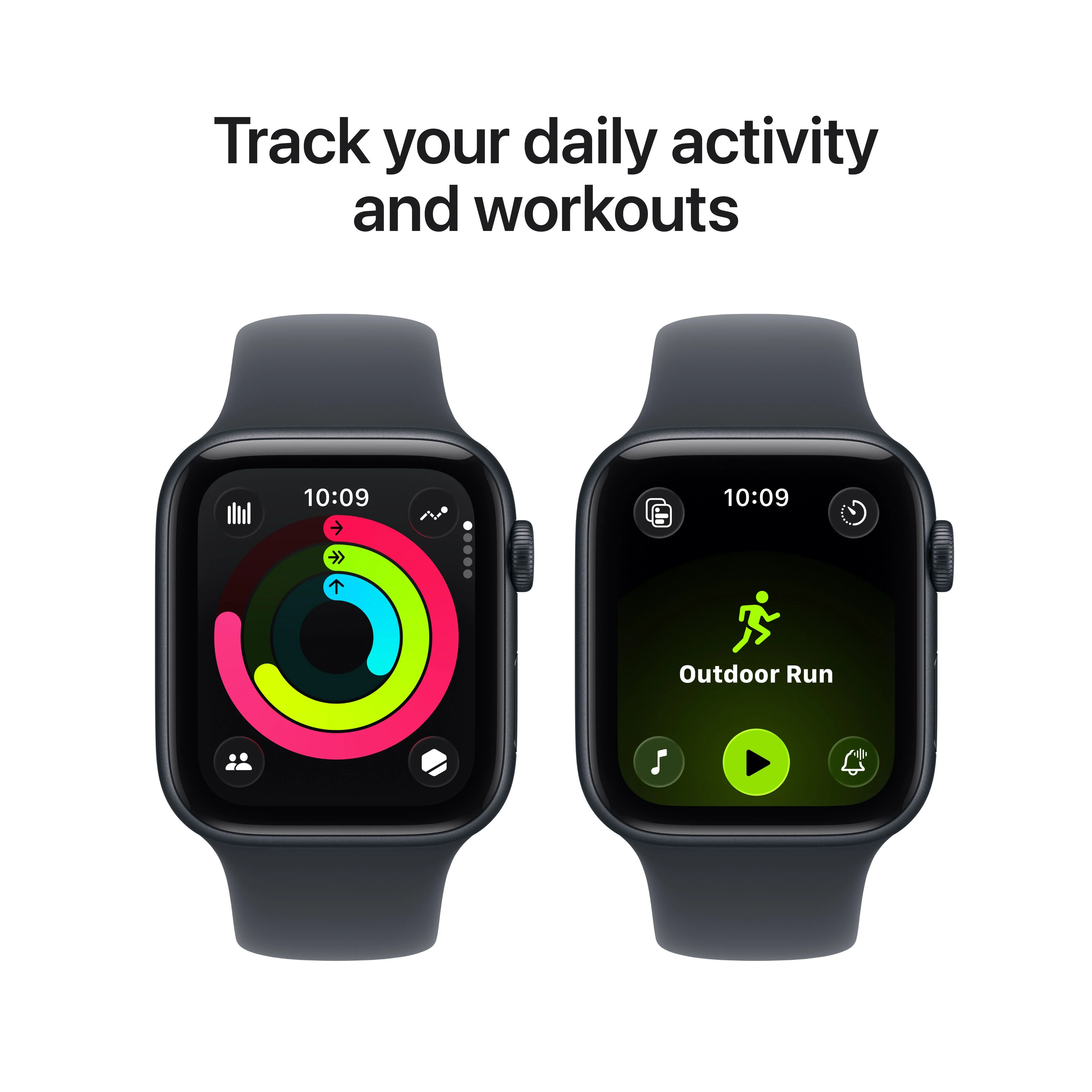 Apple Watch SE 3 (GPS + Cellular) • 44‐mm kast van middernacht aluminium • Middernacht sportbandje - S/M - Image 6