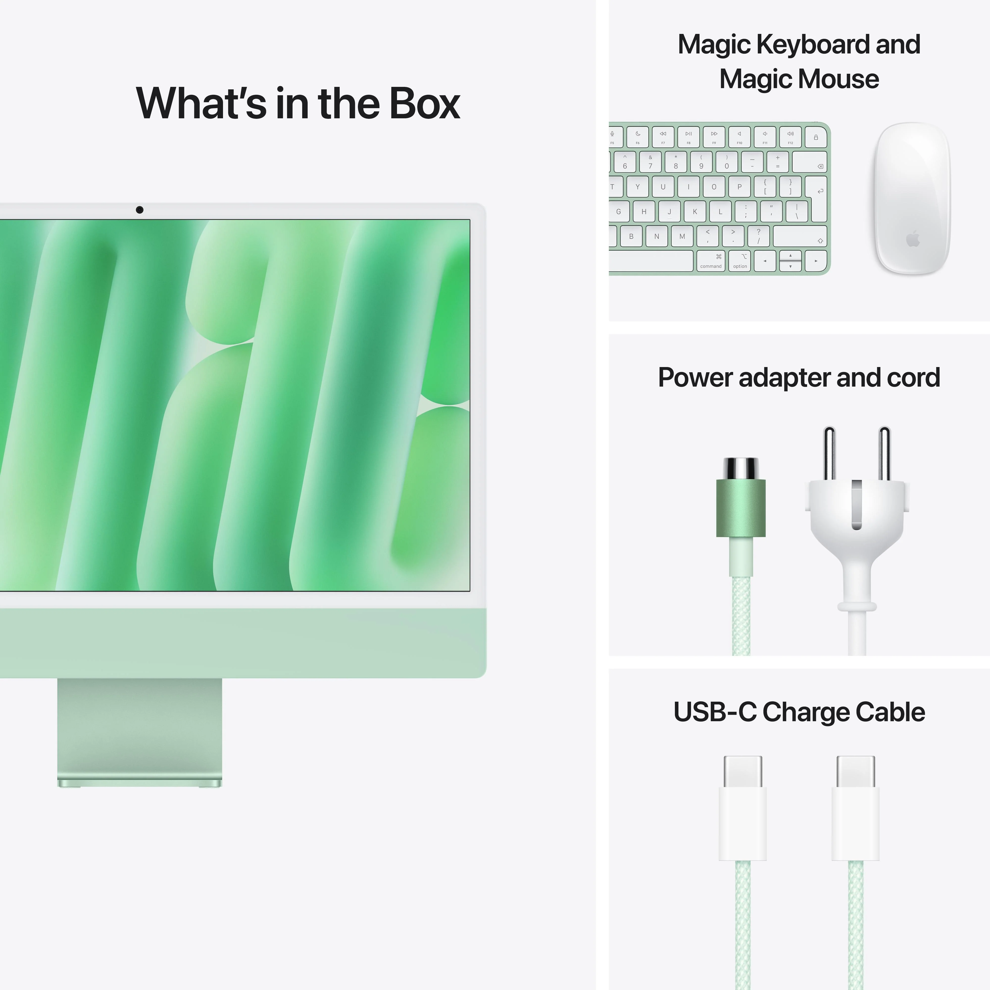 24-inch iMac met Retina 4,5K‑display: Apple M4-chip met 8‑core CPU en 8‑core GPU, 16 GB, 256 GB, Magic Keyboard - Groen (Azerty FR) - Image 9
