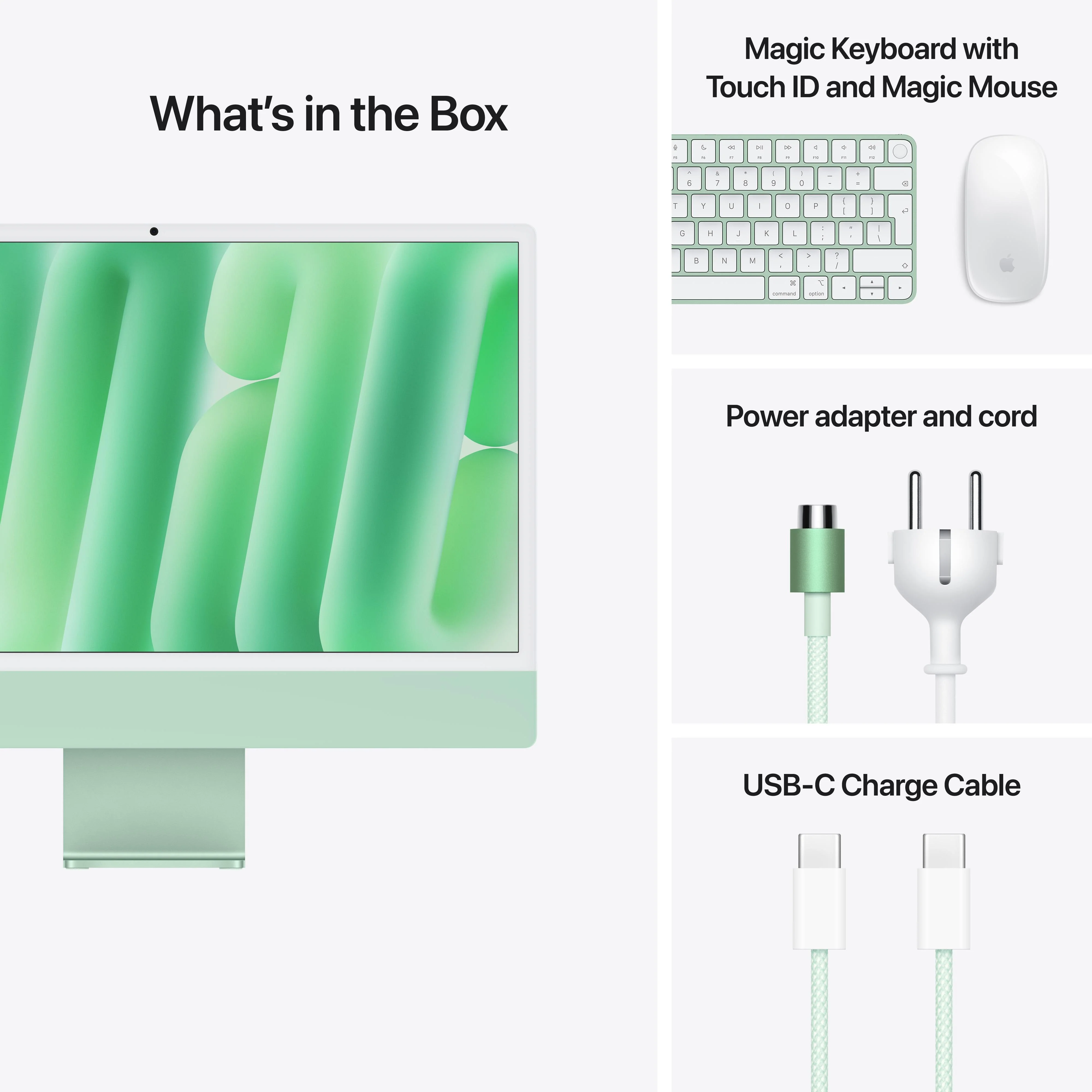 24-inch iMac met Retina 4,5K‑display: Apple M4-chip met 10‑core CPU en 10‑core GPU, 24 GB, 512 GB, Magic Keyboard met Touch ID - Groen (Azerty FR) - Image 9