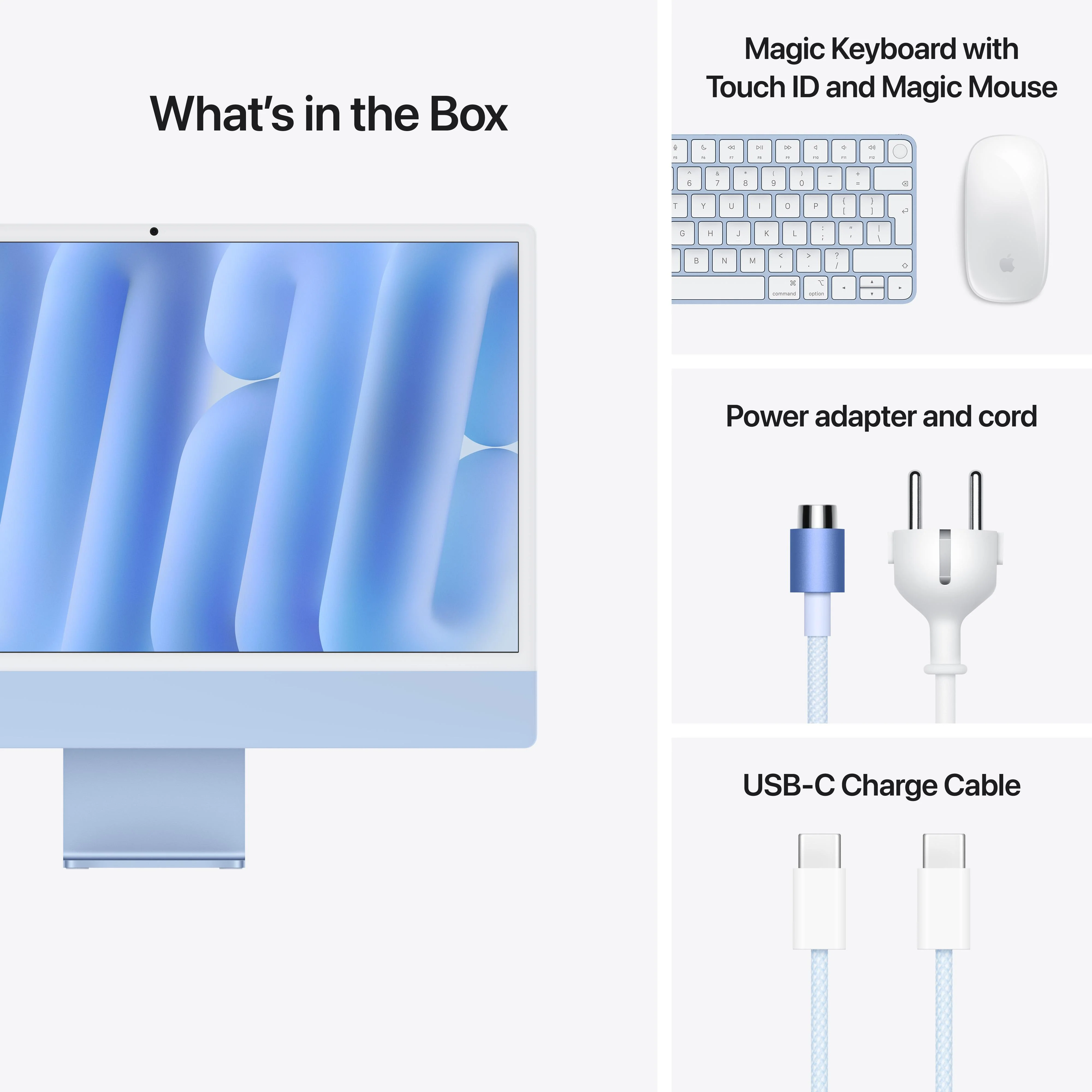 24-inch iMac met Retina 4,5K‑display: Apple M4-chip met 10‑core CPU en 10‑core GPU, 24 GB, 512 GB, Magic Keyboard met Touch ID - Blauw (Azerty FR) - Image 9
