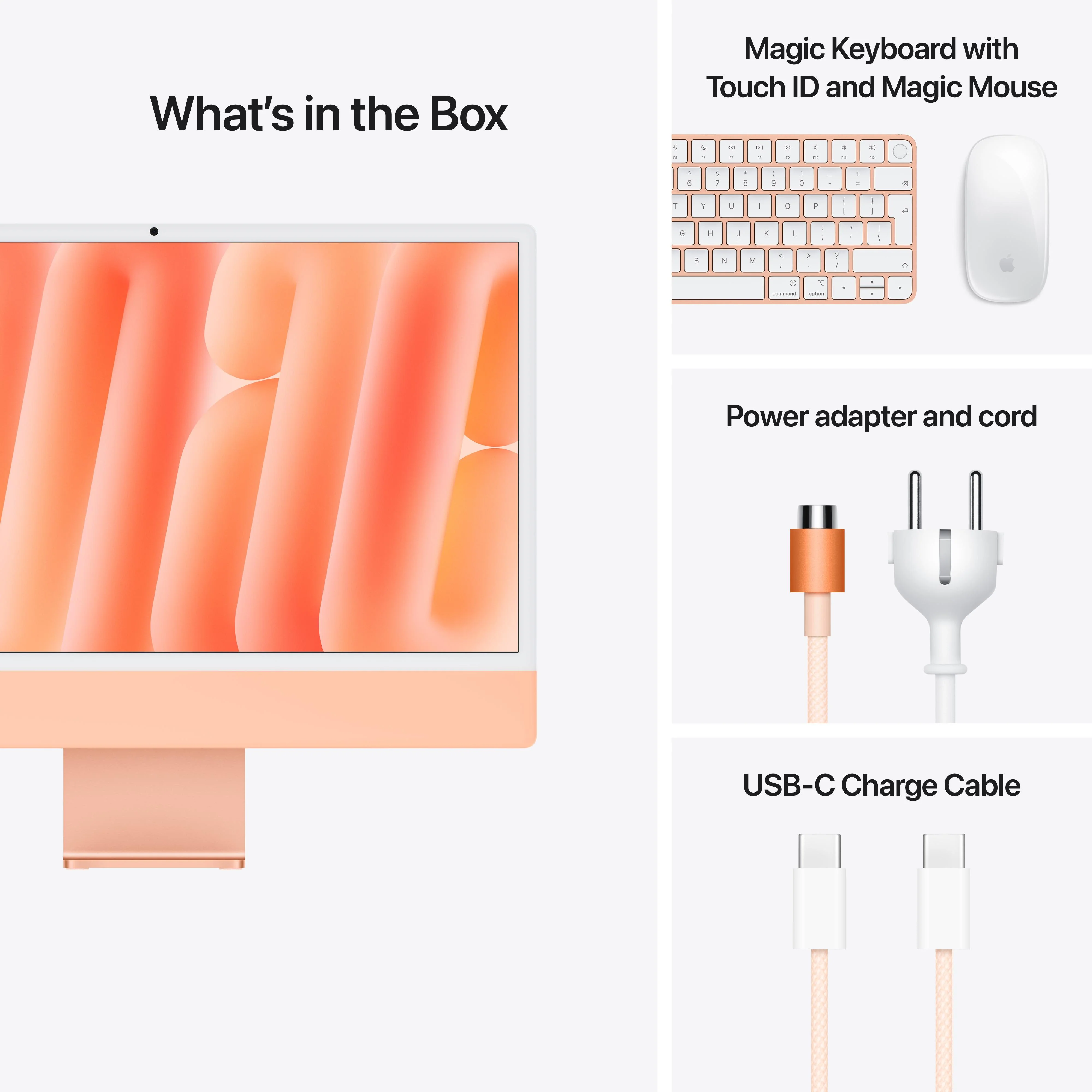 CTO 24-inch iMac met Retina 4,5K‑display: Apple M4-chip met 10‑core CPU en 10‑core GPU, 24 GB, 512 GB, Magic Keyboard met Touch ID - Oranje (Azerty FR) - Image 9