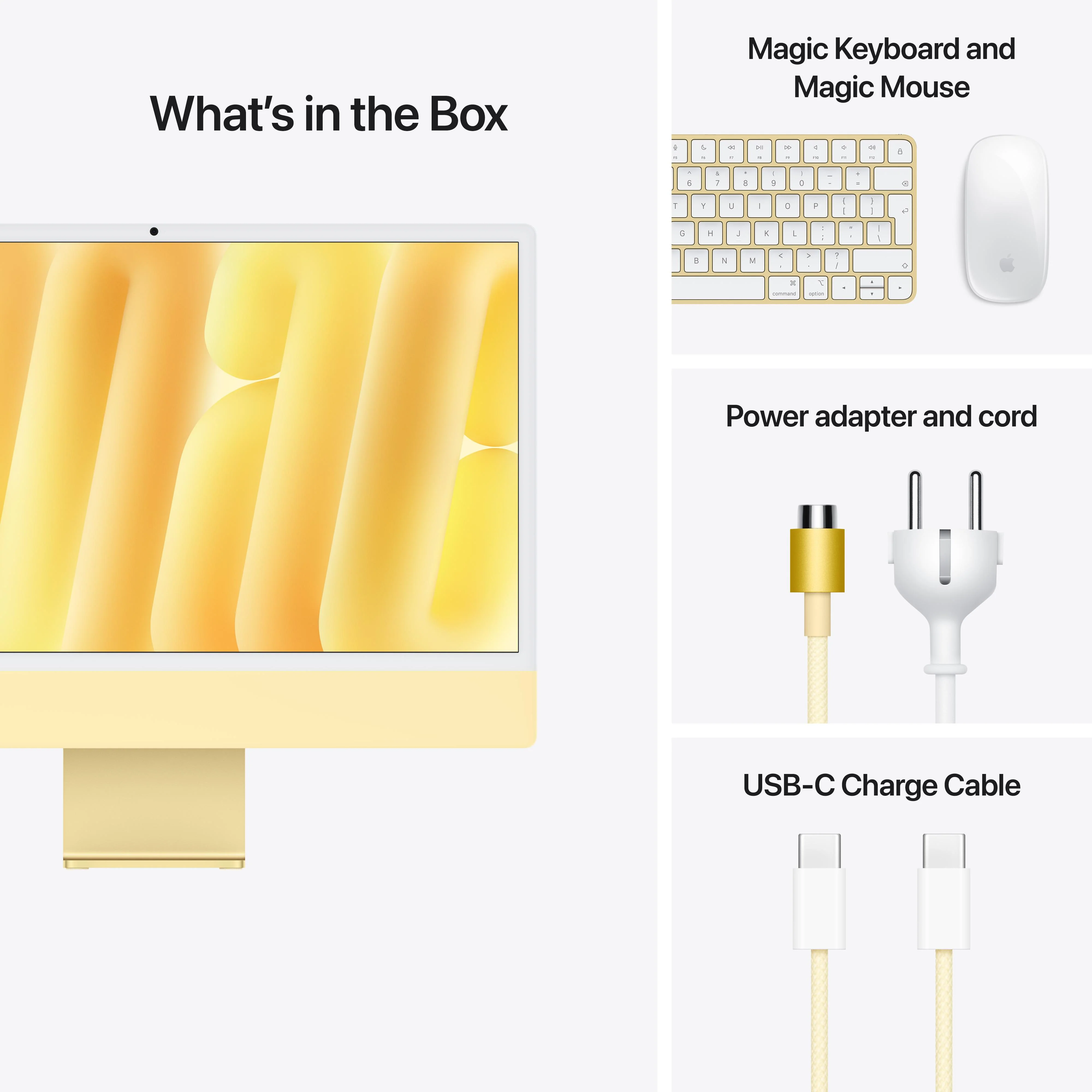 CTO 24-inch iMac met Retina 4,5K‑display: Apple M4-chip met 8‑core CPU en 8‑core GPU, 16 GB, 256 GB, Magic Keyboard met Touch ID en numeriek toetsenblok - Geel (Azerty FR) - Image 9