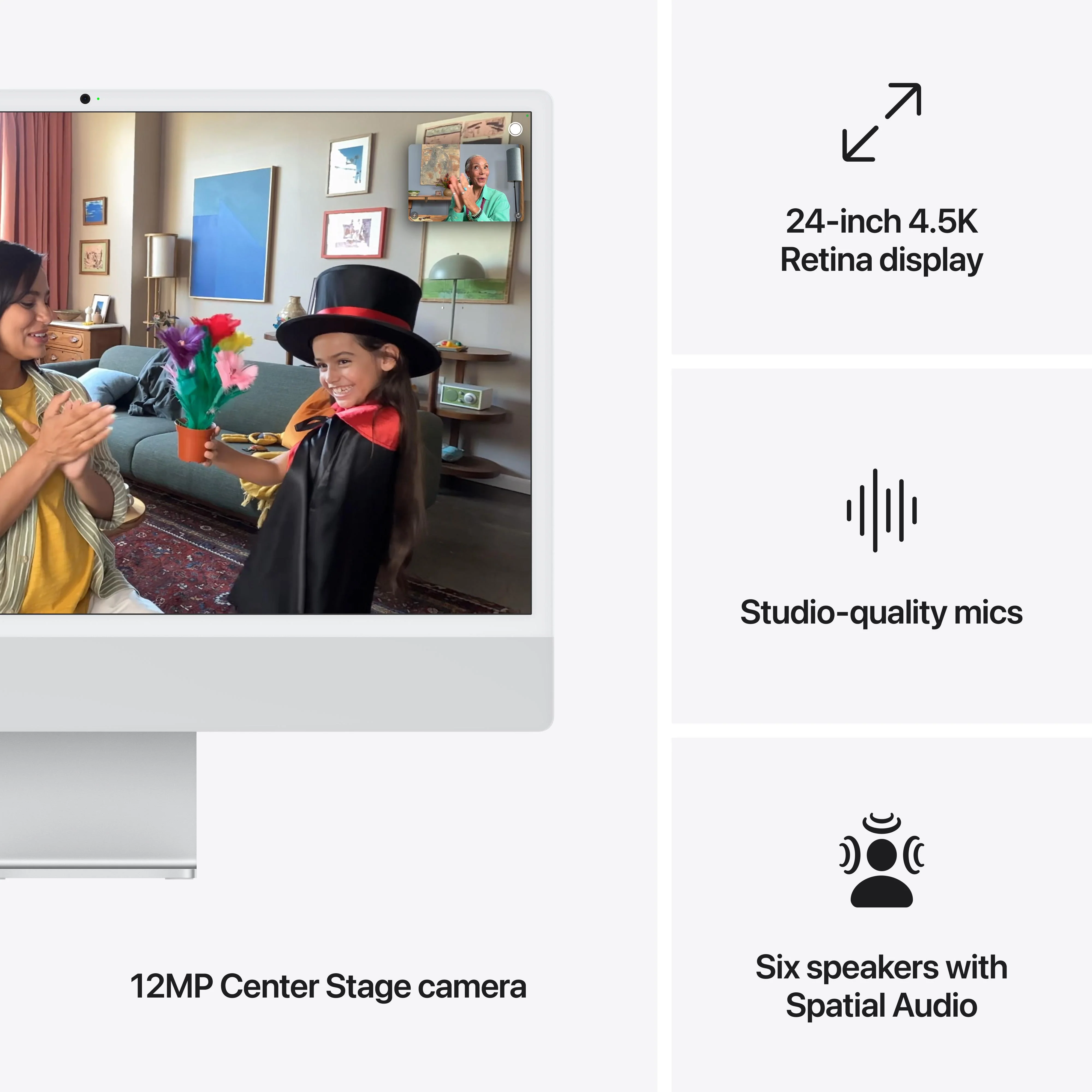 24-inch iMac met Retina 4,5K‑display: Apple M4-chip met 10‑core CPU en 10‑core GPU, 16 GB, 512 GB, Magic Keyboard met Touch ID - Zilver (Azerty FR) - Image 7