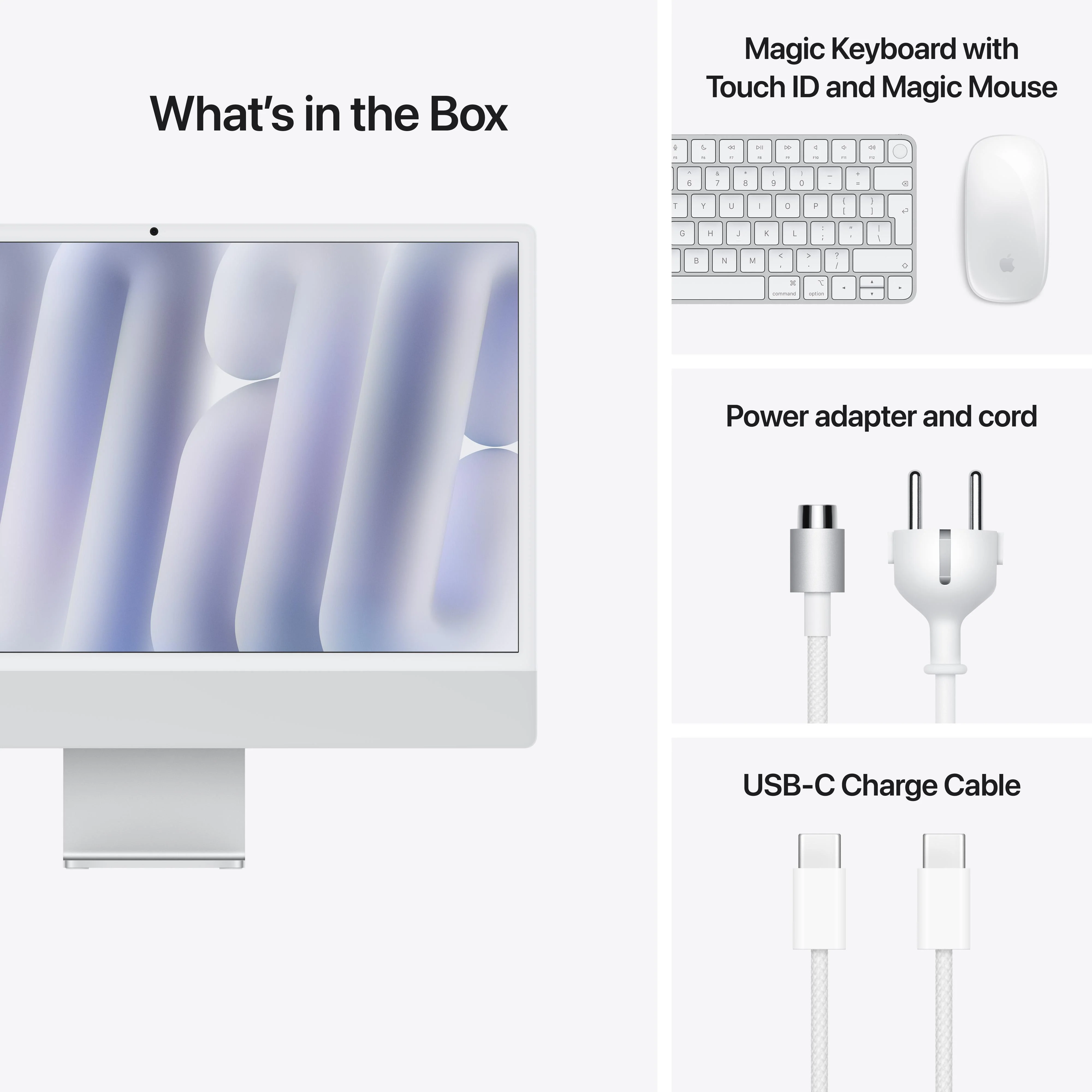 24-inch iMac met Retina 4,5K‑display: Apple M4-chip met 10‑core CPU en 10‑core GPU, 16 GB, 512 GB, Magic Keyboard met Touch ID - Zilver (Azerty FR) - Image 9