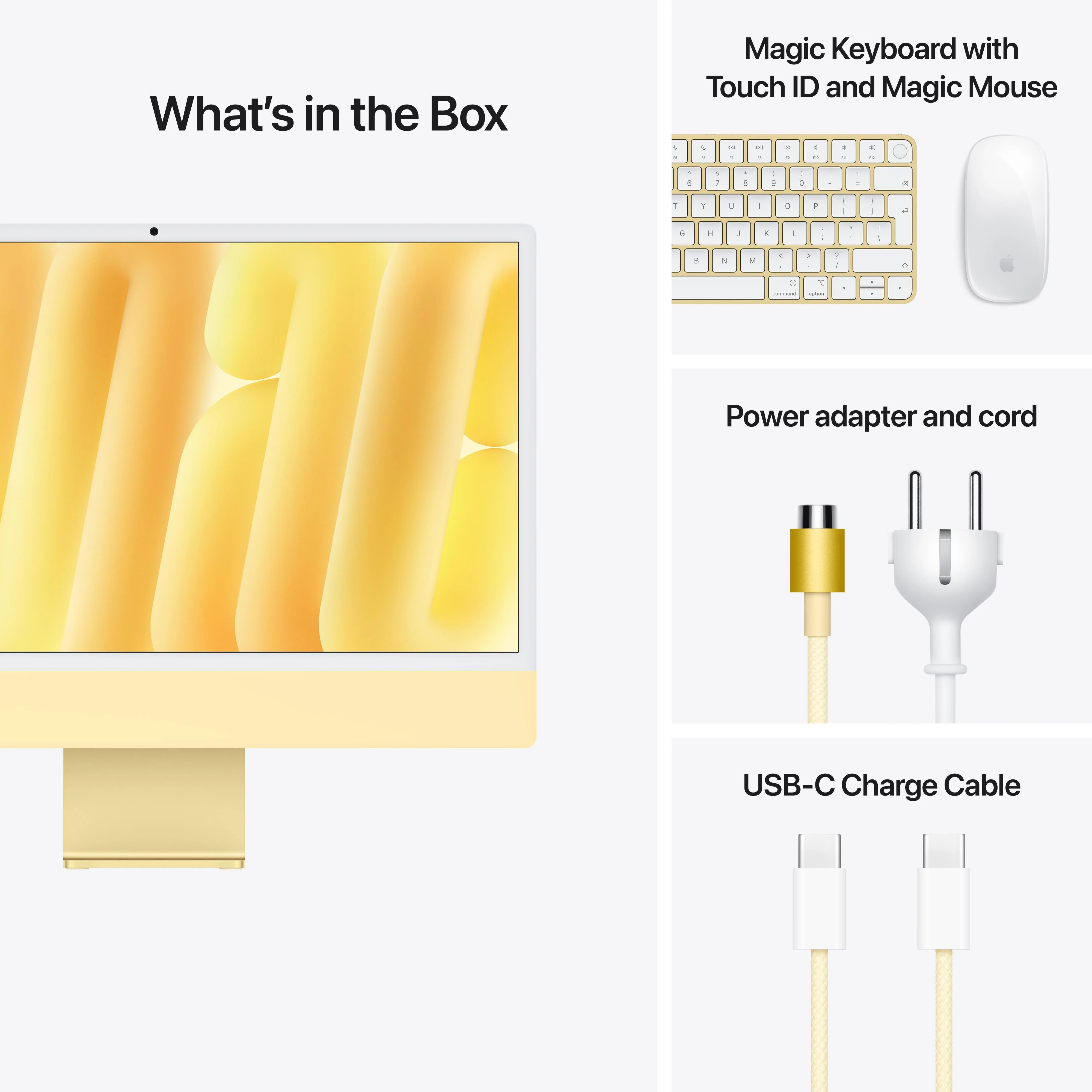 CTO 24-inch iMac met Retina 4,5K‑display: Apple M4-chip met 10‑core CPU en 10‑core GPU, 16 GB, 256 GB, Magic Keyboard met Touch ID - Geel (Azerty FR) - Image 9