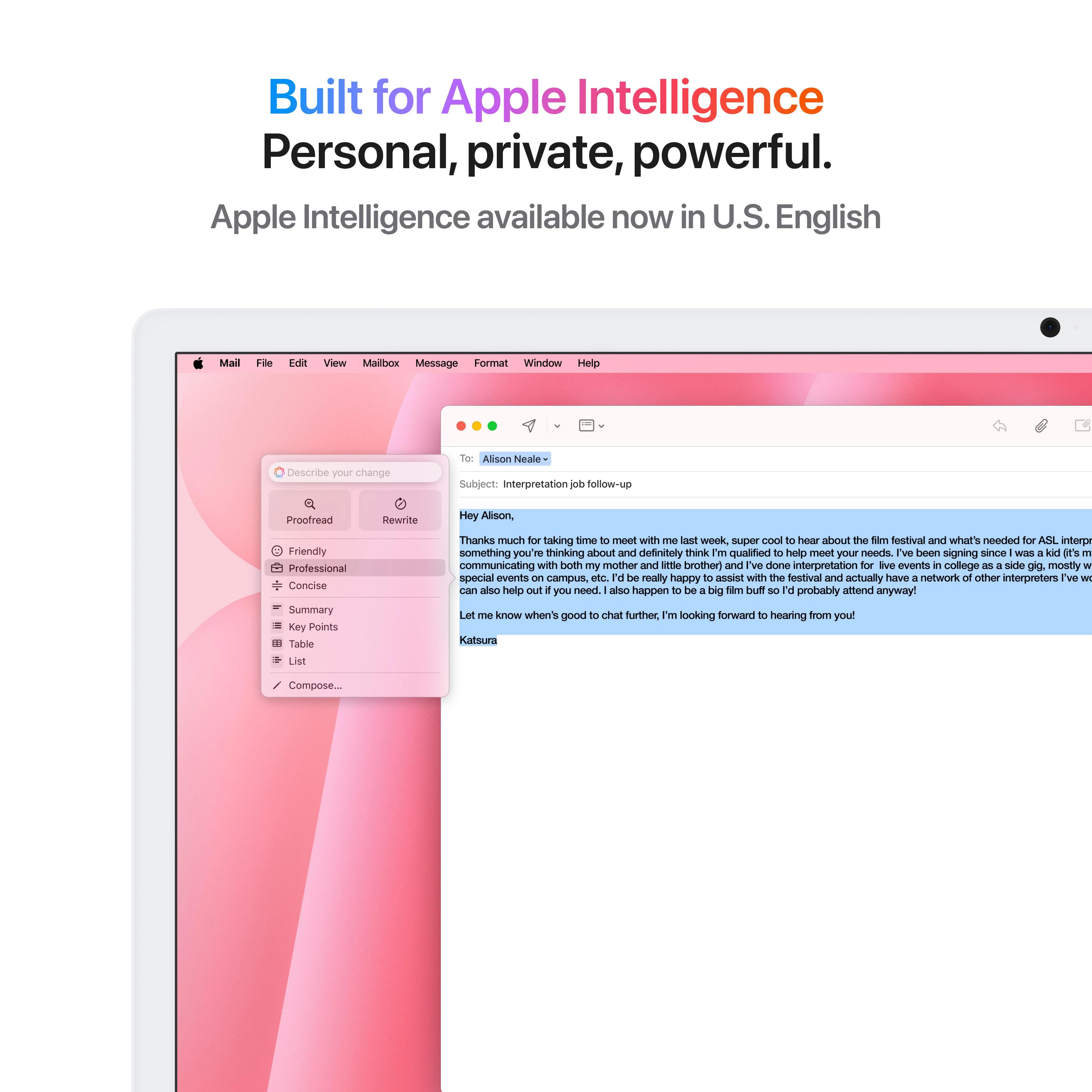24-inch iMac met Retina 4,5K‑display: Apple M4-chip met 10‑core CPU en 10‑core GPU, 16 GB, 256 GB, Magic Keyboard met Touch ID - Roze (Azerty FR) - Image 5