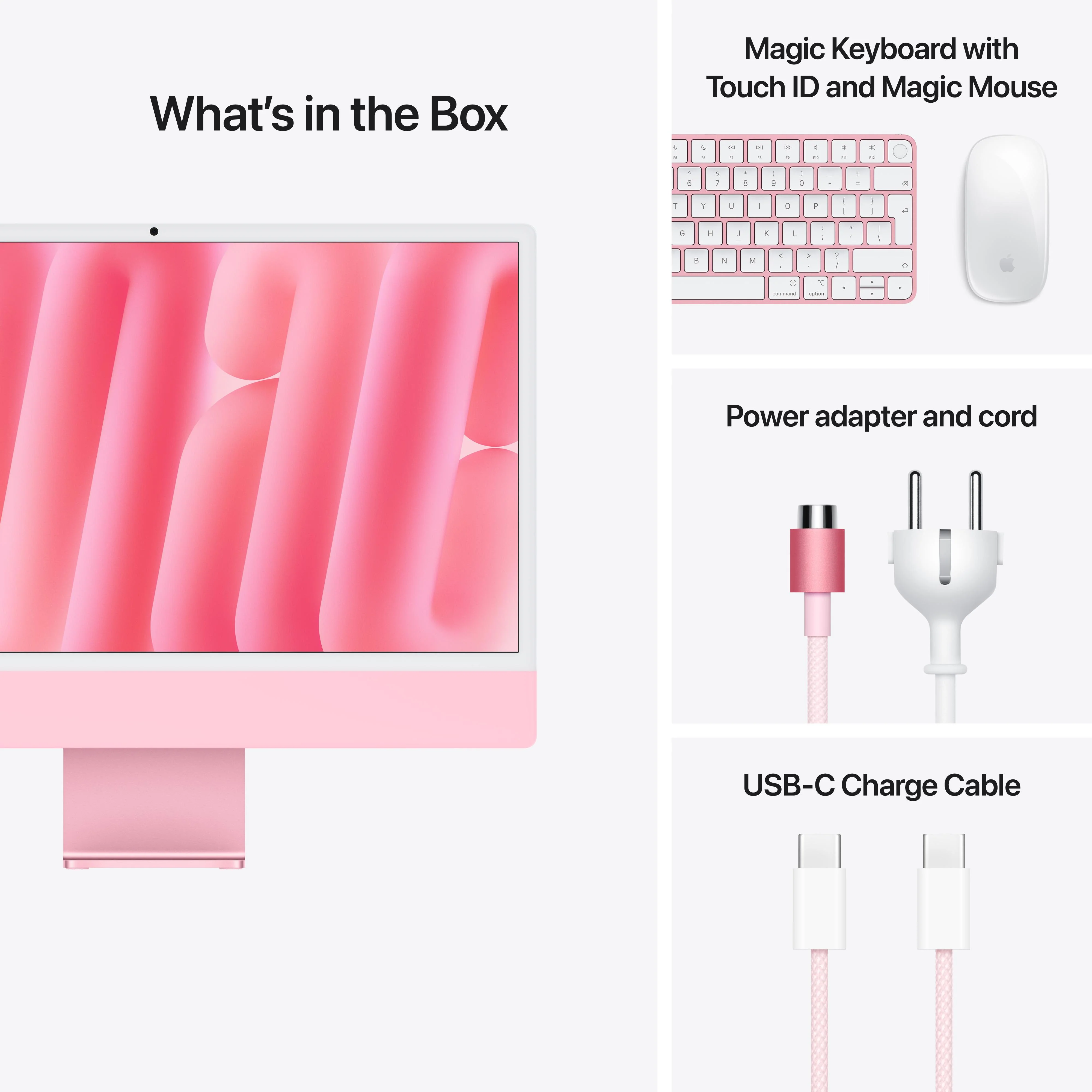 24-inch iMac met Retina 4,5K‑display: Apple M4-chip met 10‑core CPU en 10‑core GPU, 16 GB, 512 GB, Magic Keyboard met Touch ID - Roze (Azerty FR) - Image 9