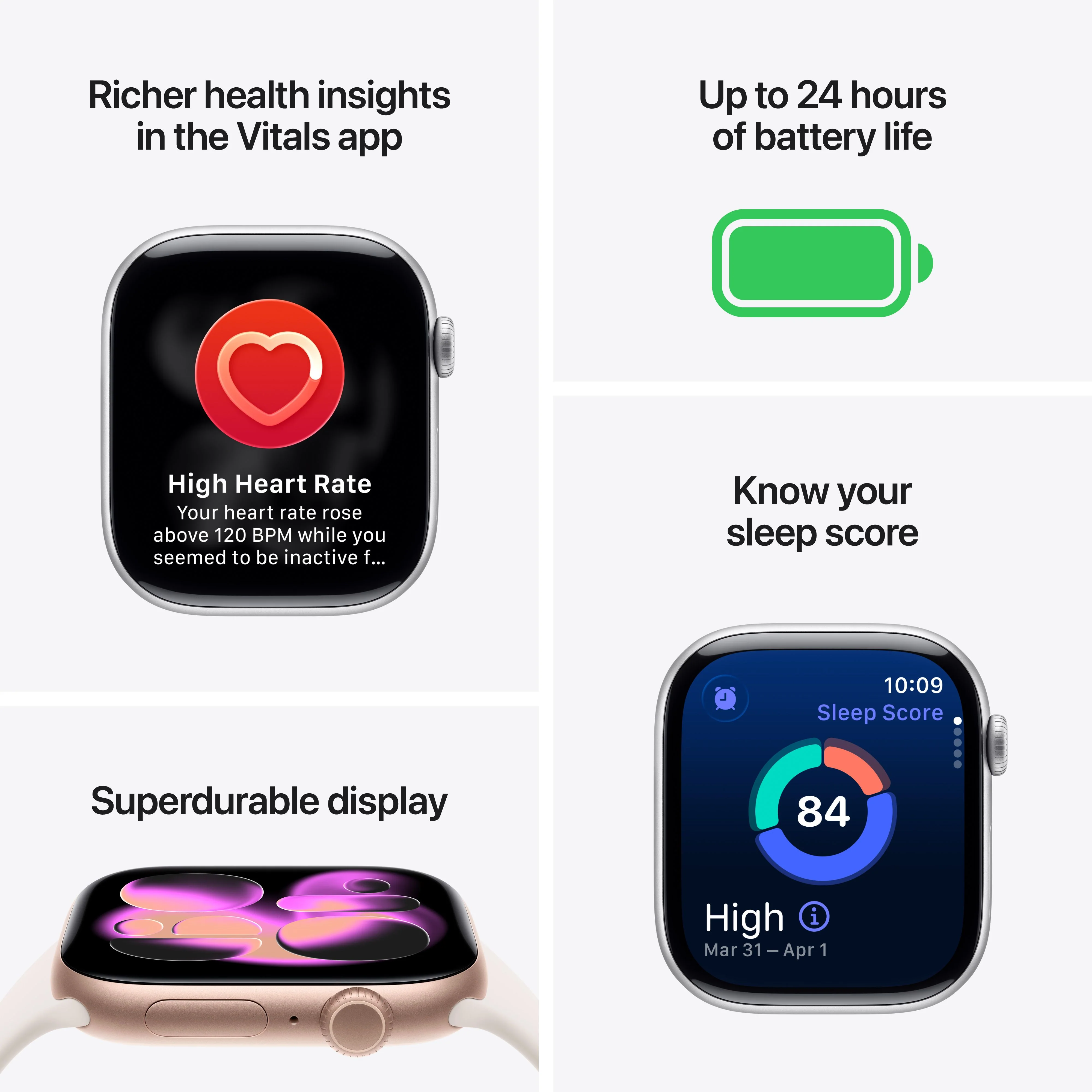 Apple Watch Series 11 (GPS + Cellular) • 42‑mm kast van naturel titanium • Naturel Milanees bandje - Image 3