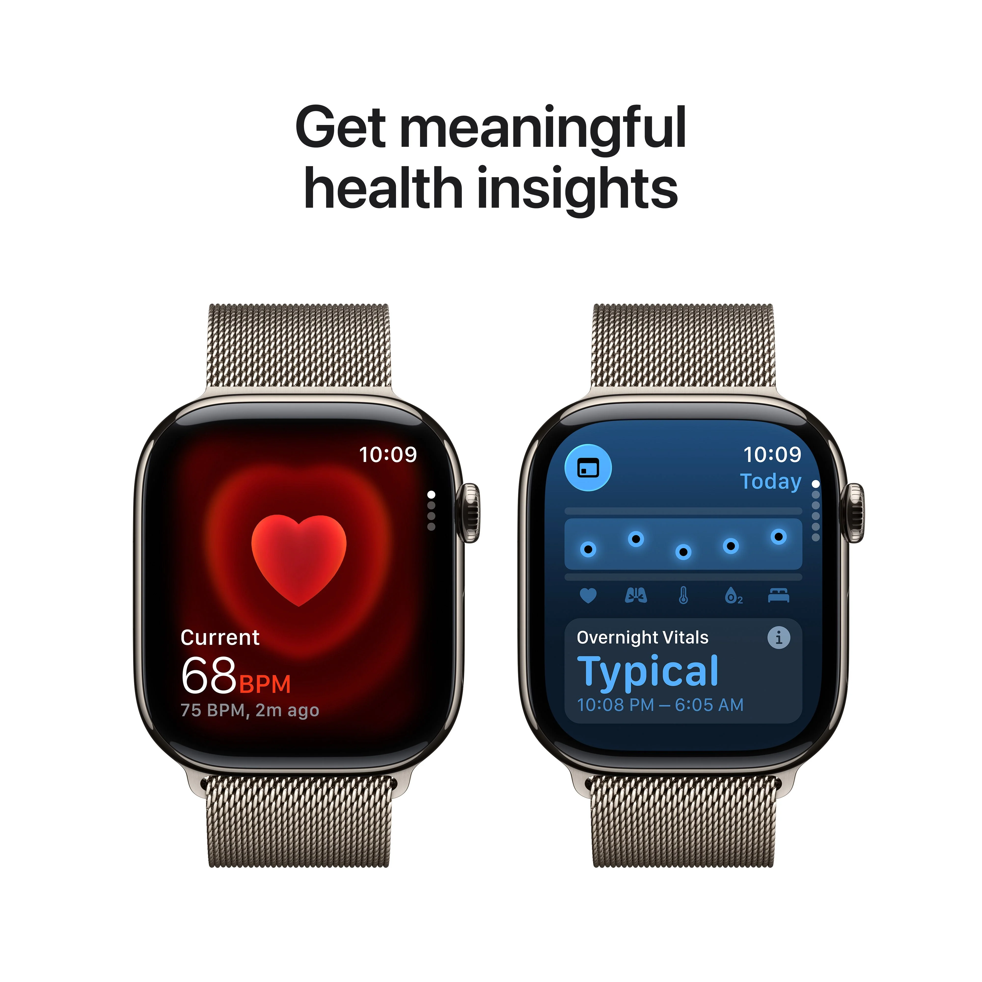 Apple Watch Series 11 (GPS + Cellular) • 46‑mm kast van naturel titanium • Naturel Milanees bandje - S/M - Image 5
