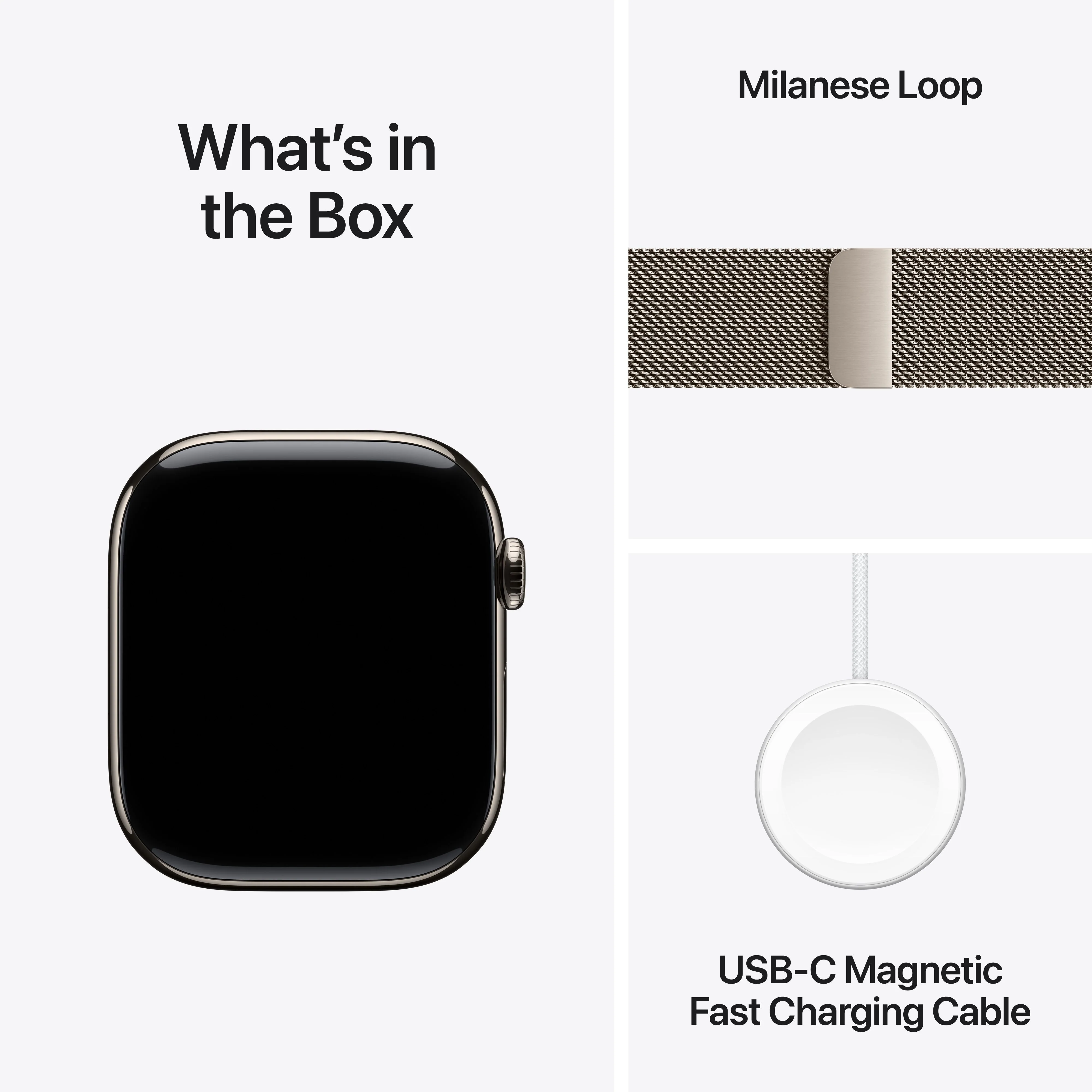 Apple Watch Series 11 (GPS + Cellular) • 46‑mm kast van naturel titanium • Naturel Milanees bandje - S/M - Image 8