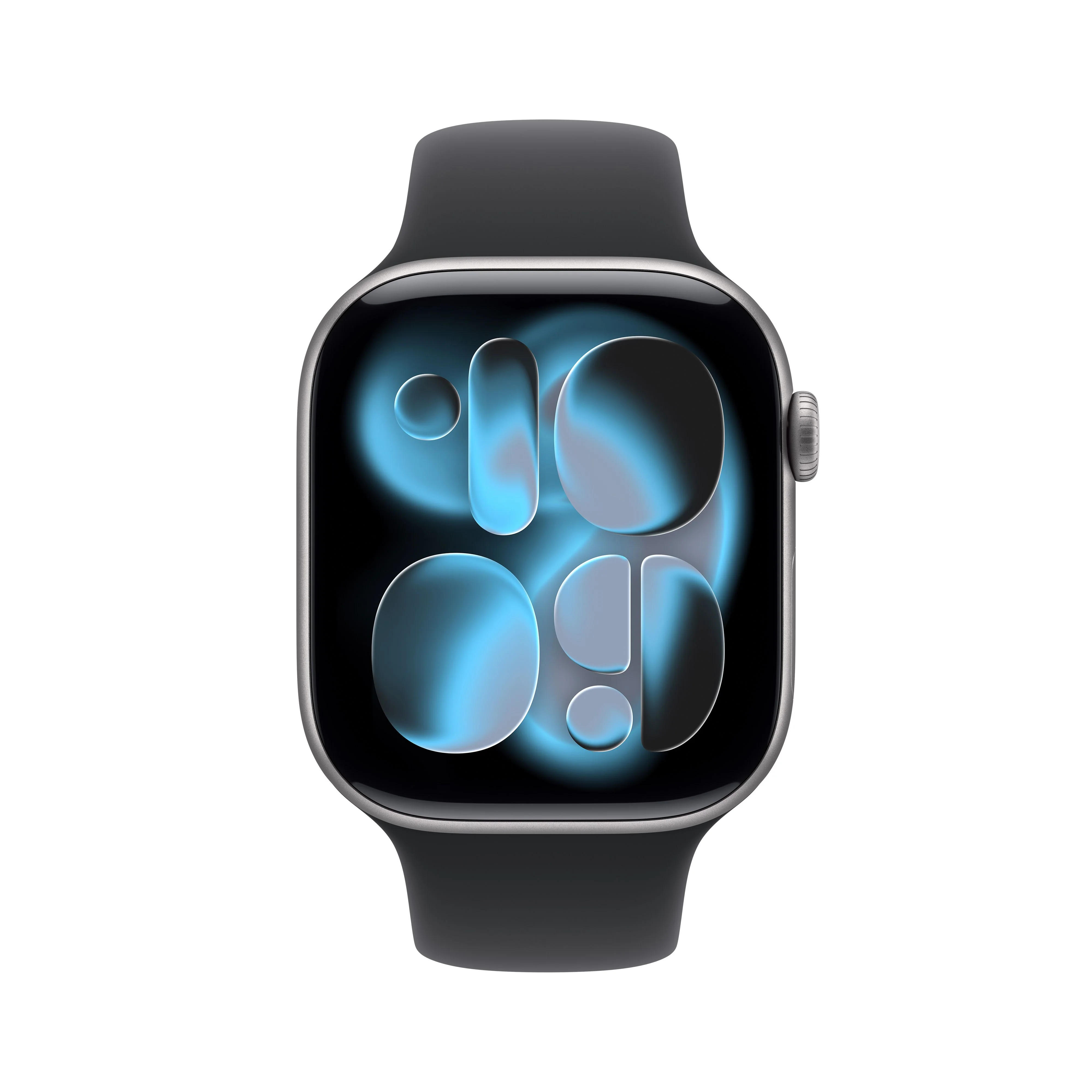 Apple Watch Series 11 (GPS) • 46‑mm kast van spacegrijs aluminium • Zwart sportbandje - S/M - Image 2