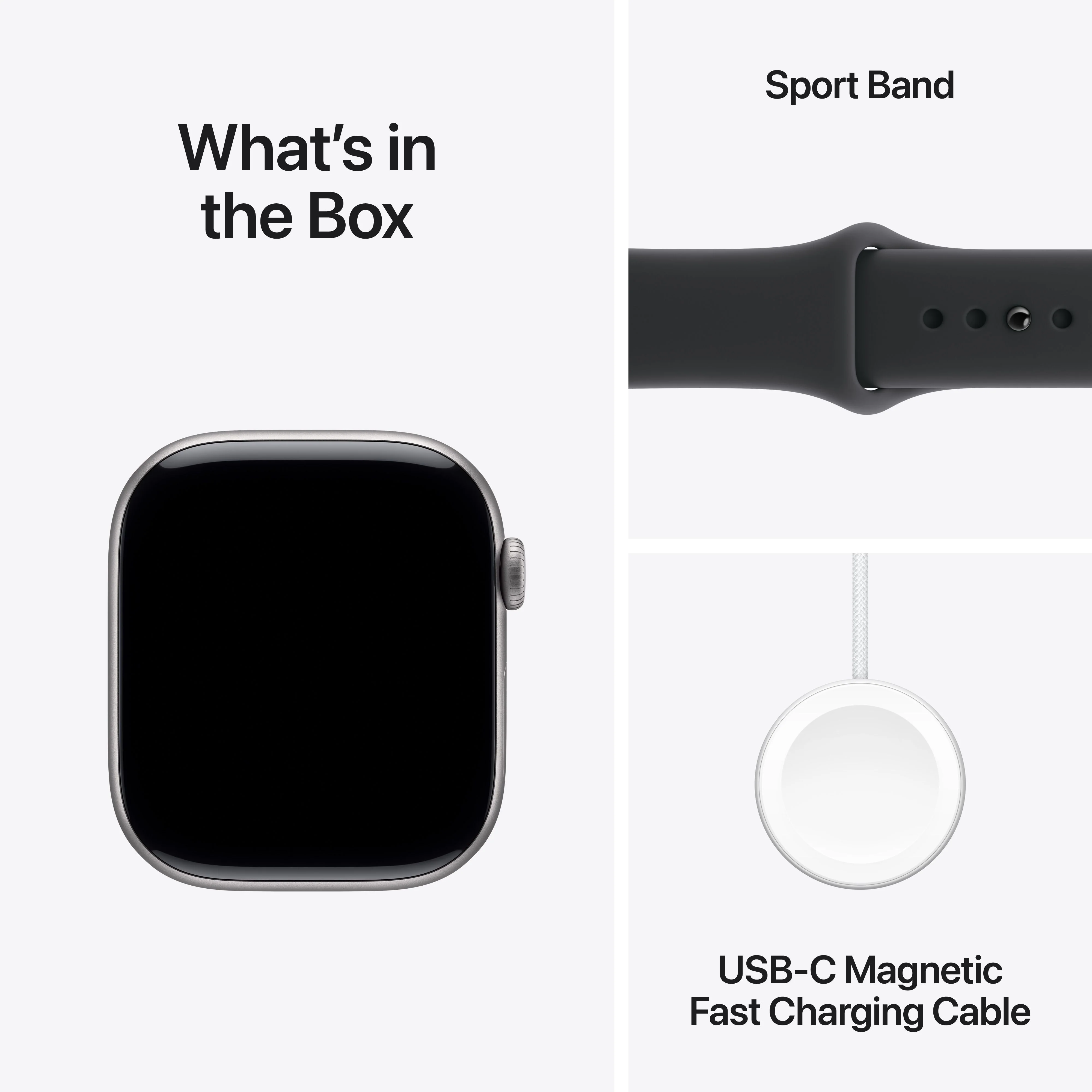 Apple Watch Series 11 (GPS) • 46‑mm kast van spacegrijs aluminium • Zwart sportbandje - S/M - Image 8