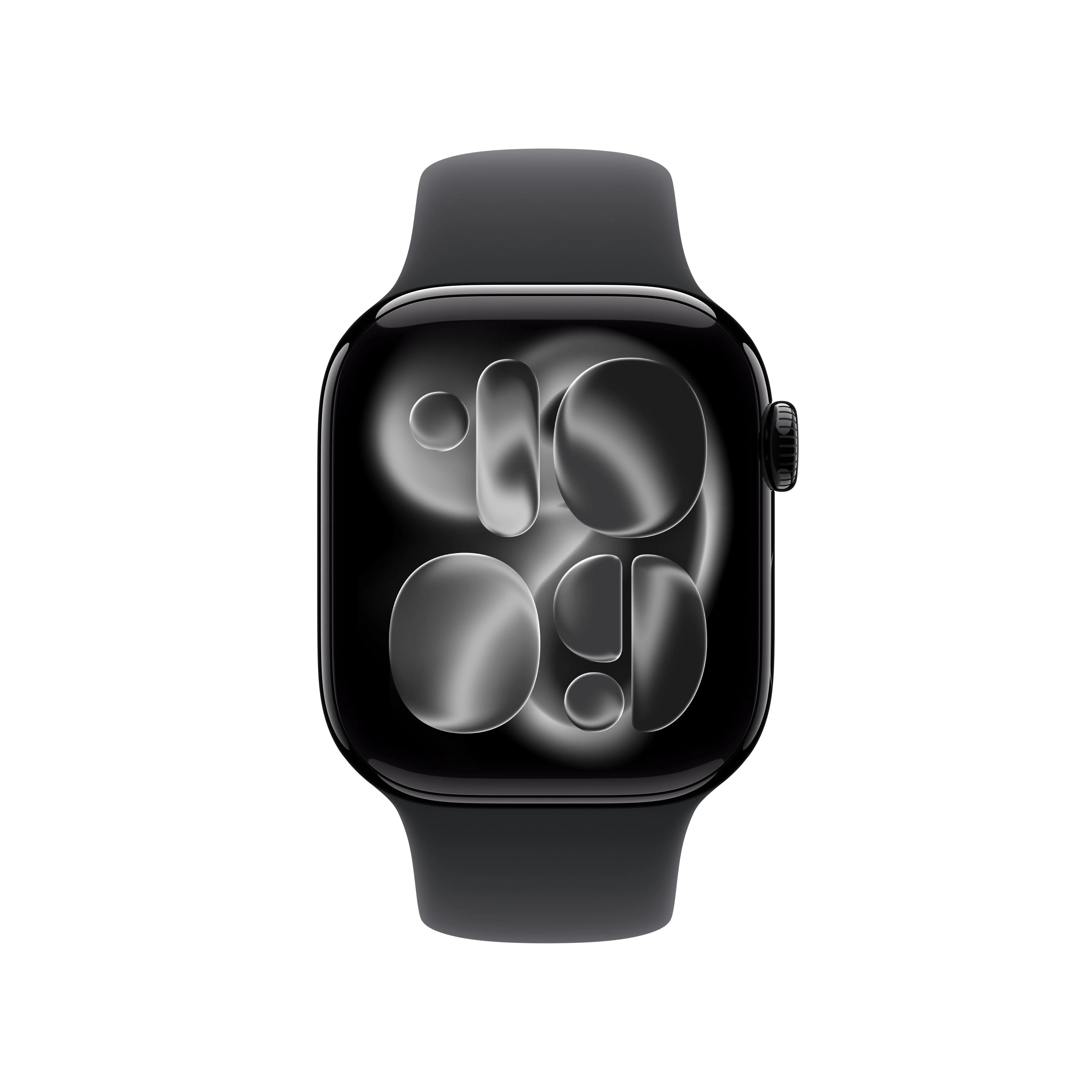 Apple Watch Series 11 (GPS + Cellular) • 42‑mm kast van gitzwart aluminium • Zwart sportbandje - M/L - Image 2