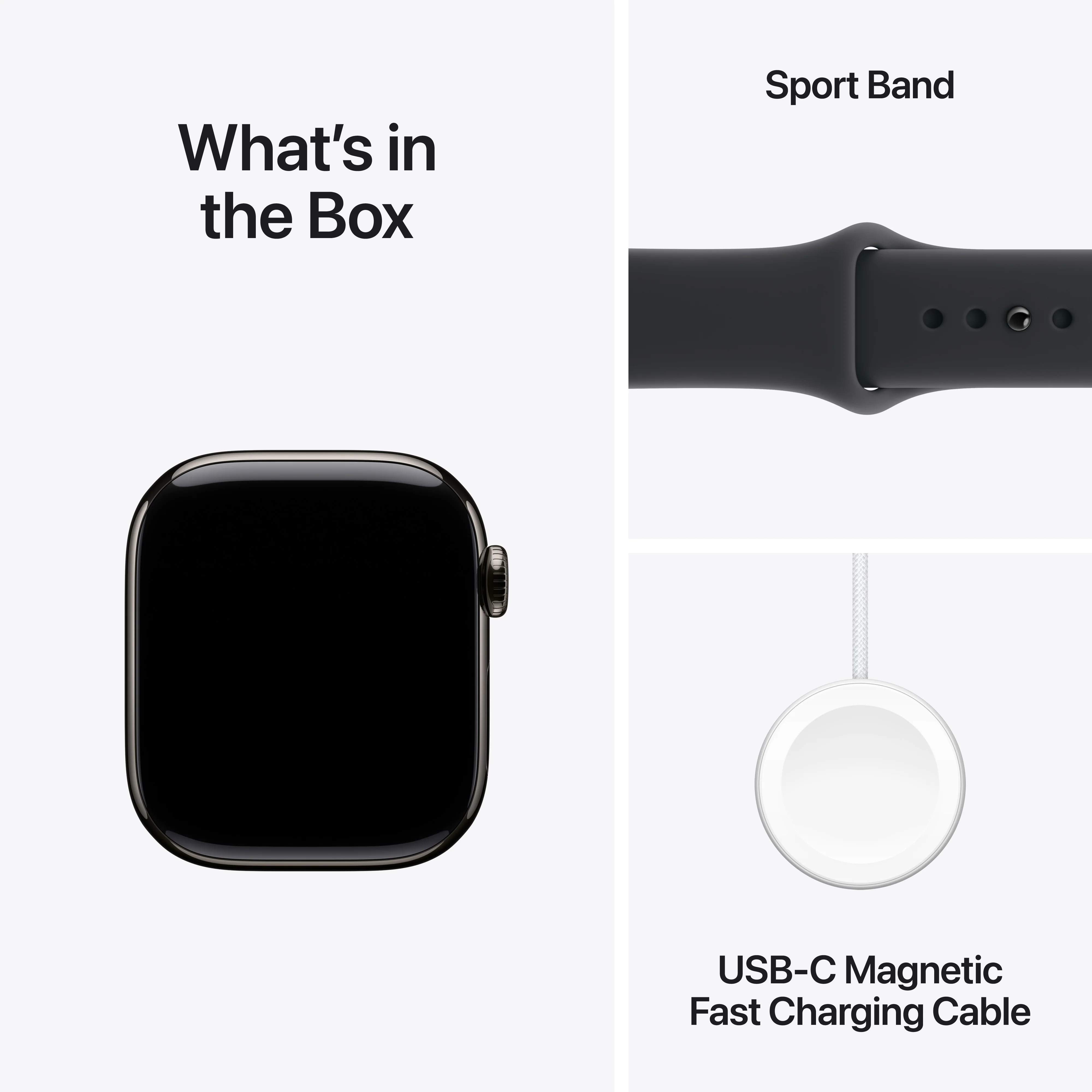 Apple Watch Series 11 (GPS + Cellular) • 42‑mm kast van leisteen titanium • Zwart sportbandje - M/L - Image 8