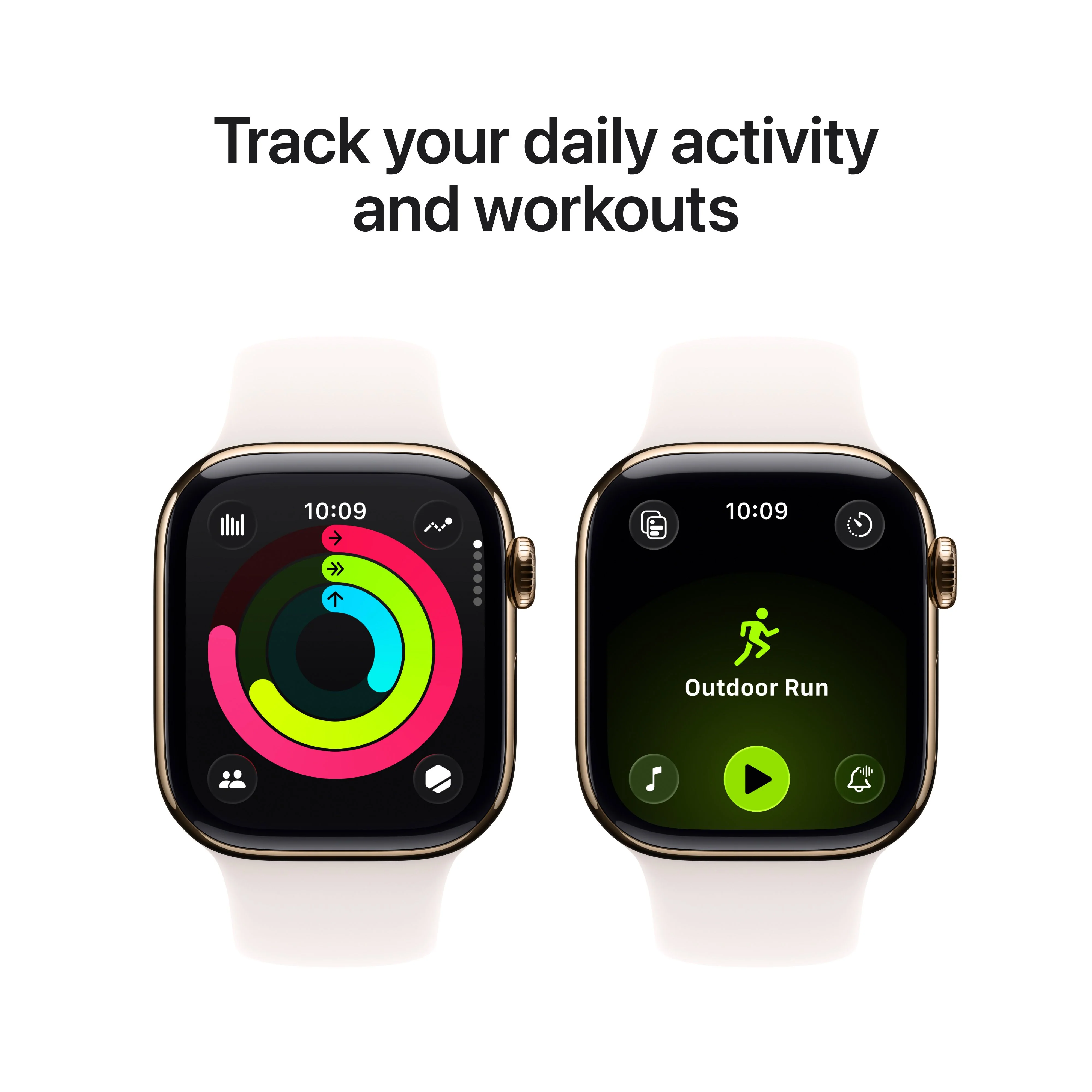 Apple Watch Series 11 (GPS + Cellular) • 42‐mm kast van goudkleurig titanium • Rosé sportbandje - S/M - Image 4