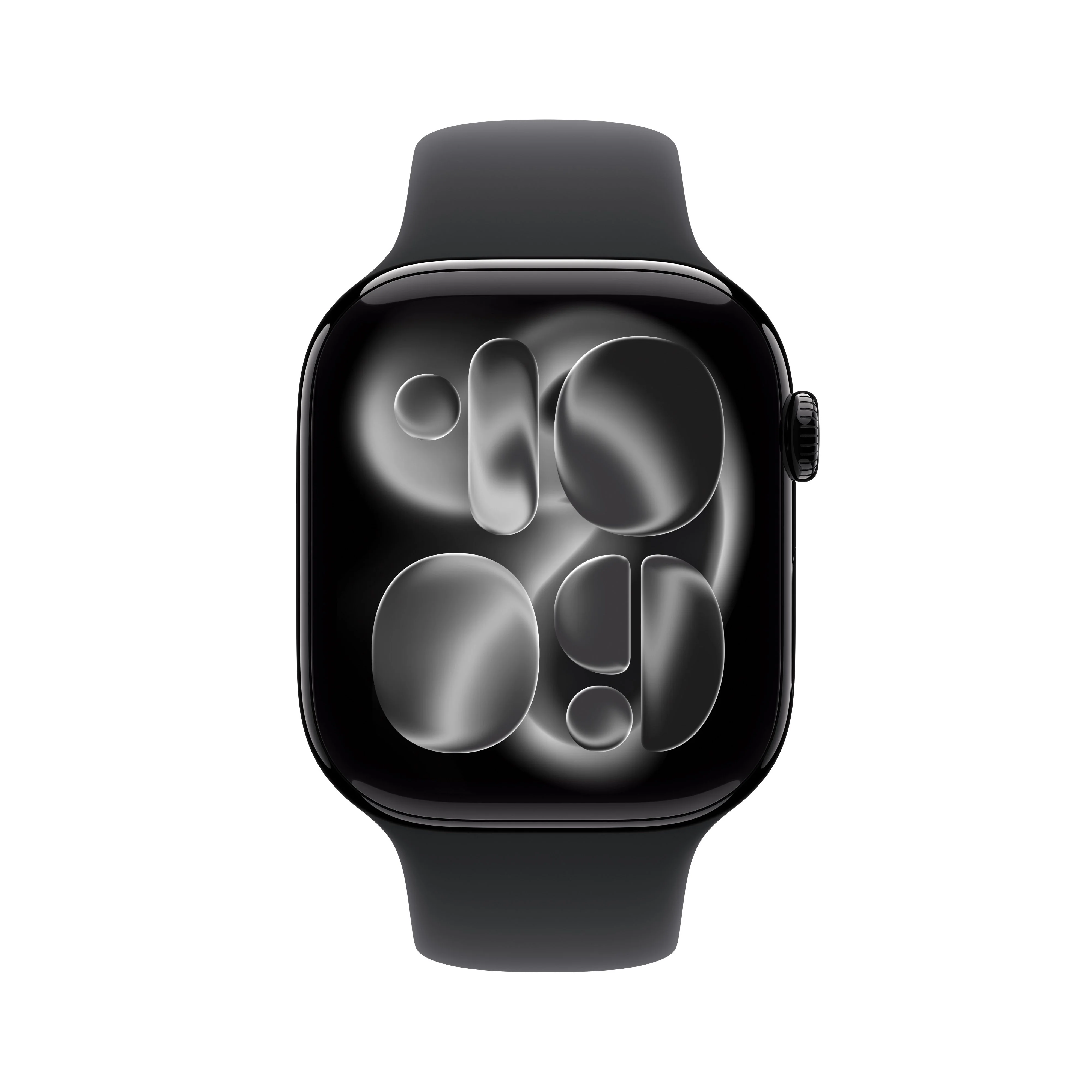 Apple Watch Series 11 (GPS + Cellular) • 46‑mm kast van gitzwart aluminium • Zwart sportbandje - M/L - Image 2