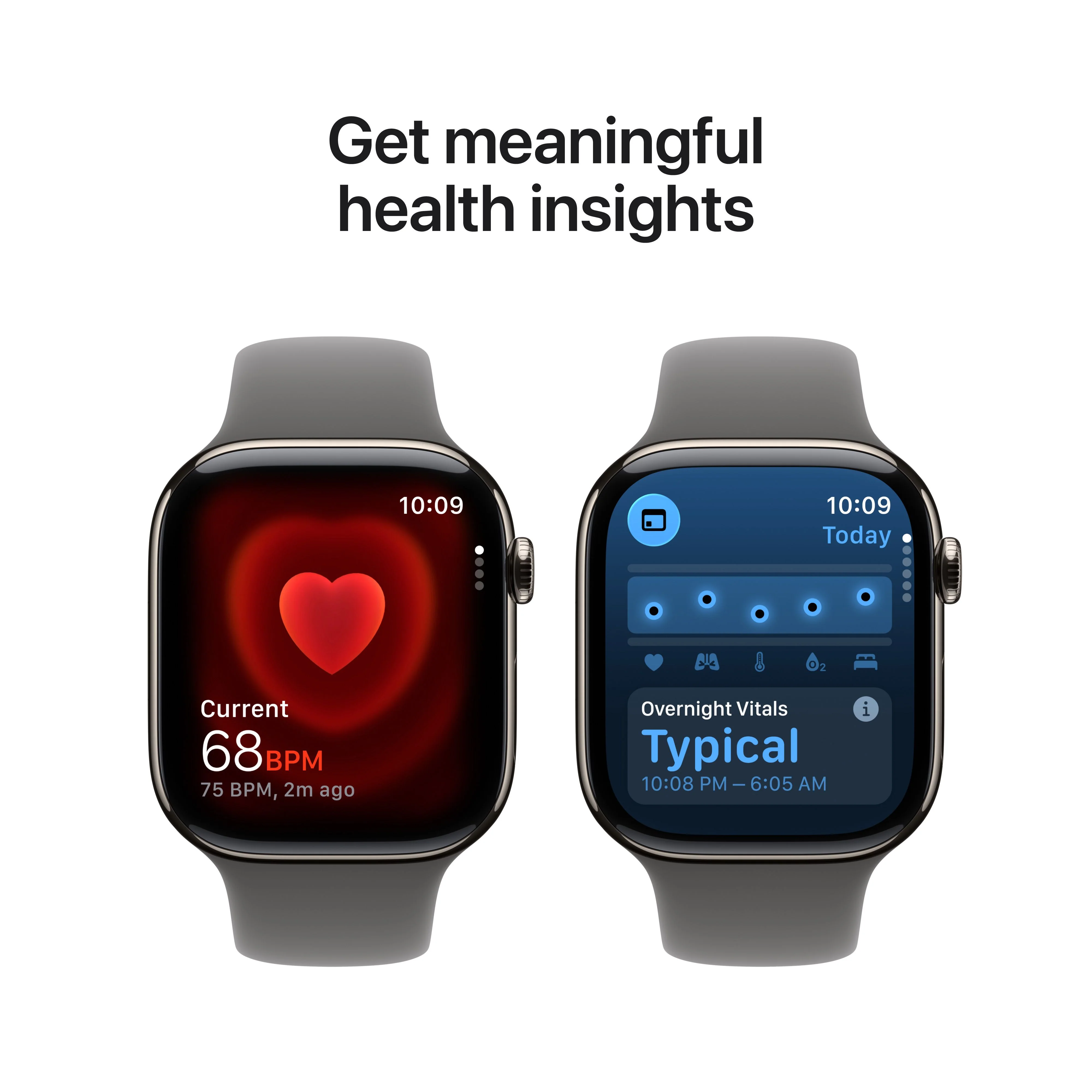 Apple Watch Series 11 (GPS + Cellular) • 46‑mm kast van naturel titanium • Rotsgrijs sportbandje - S/M - Image 5