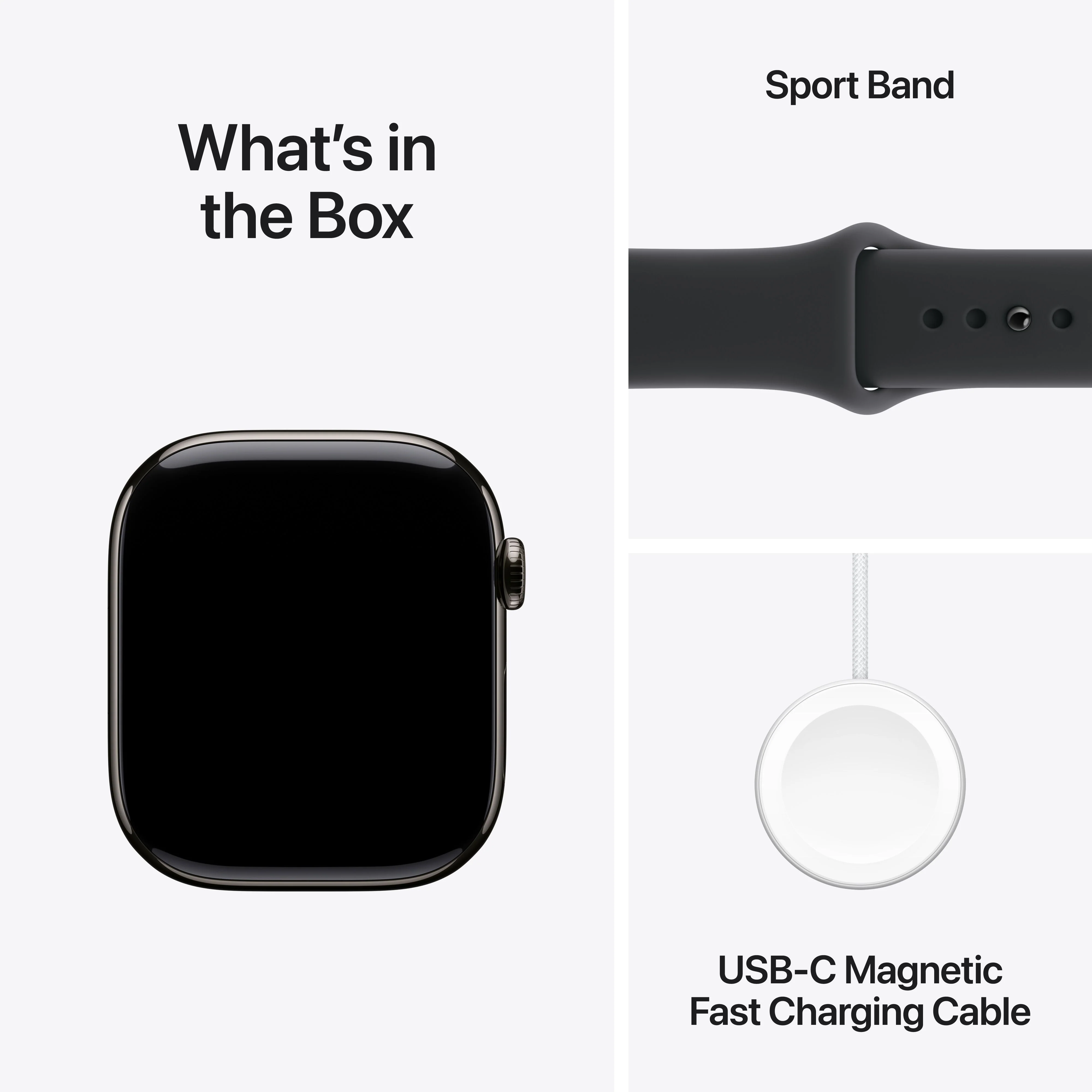 Apple Watch Series 11 (GPS + Cellular) • 46‑mm kast van leisteen titanium • Zwart sportbandje - M/L - Image 8