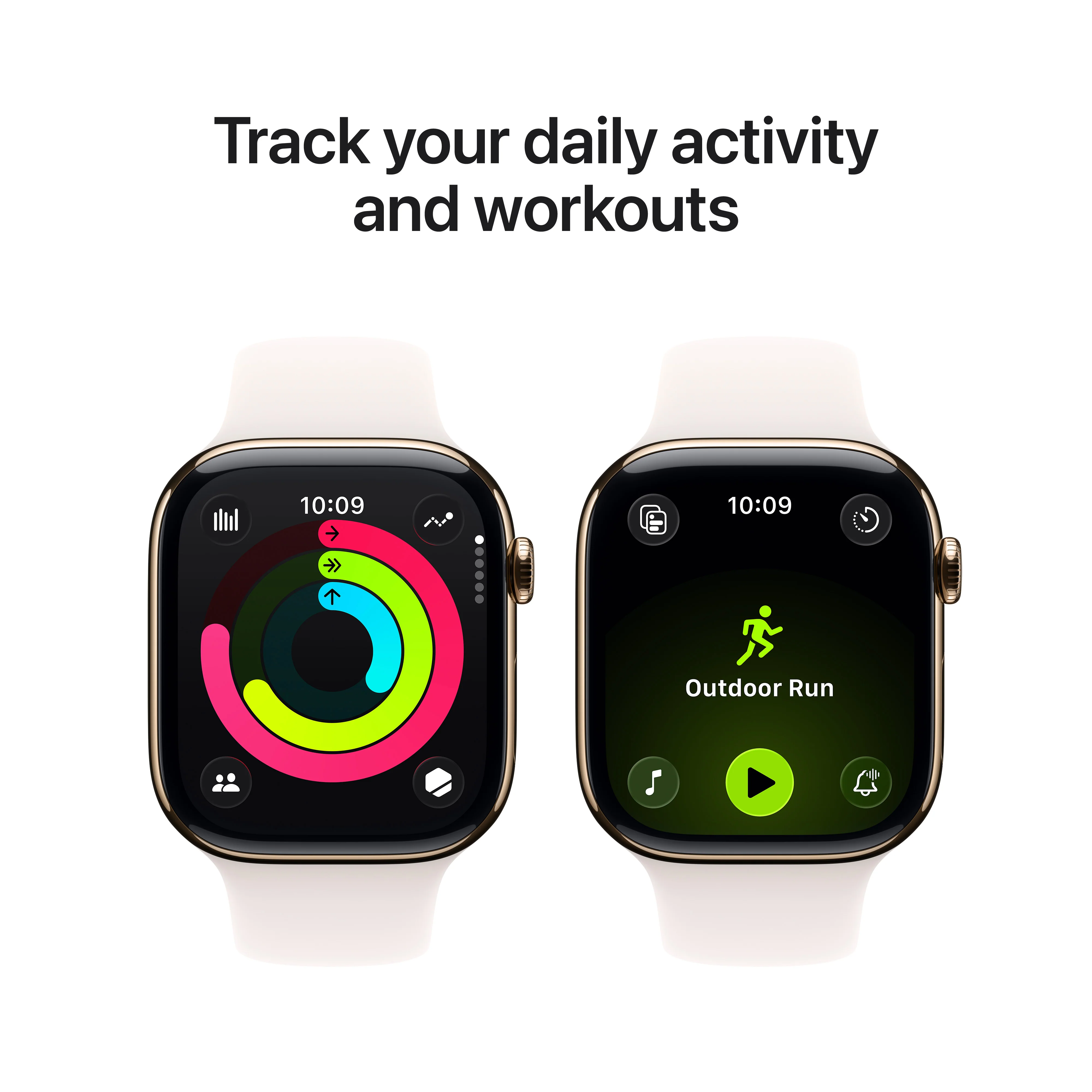Apple Watch Series 11 (GPS + Cellular) • 46‑mm kast van goudkleurig titanium • Rosé sportbandje - M/L - Image 4