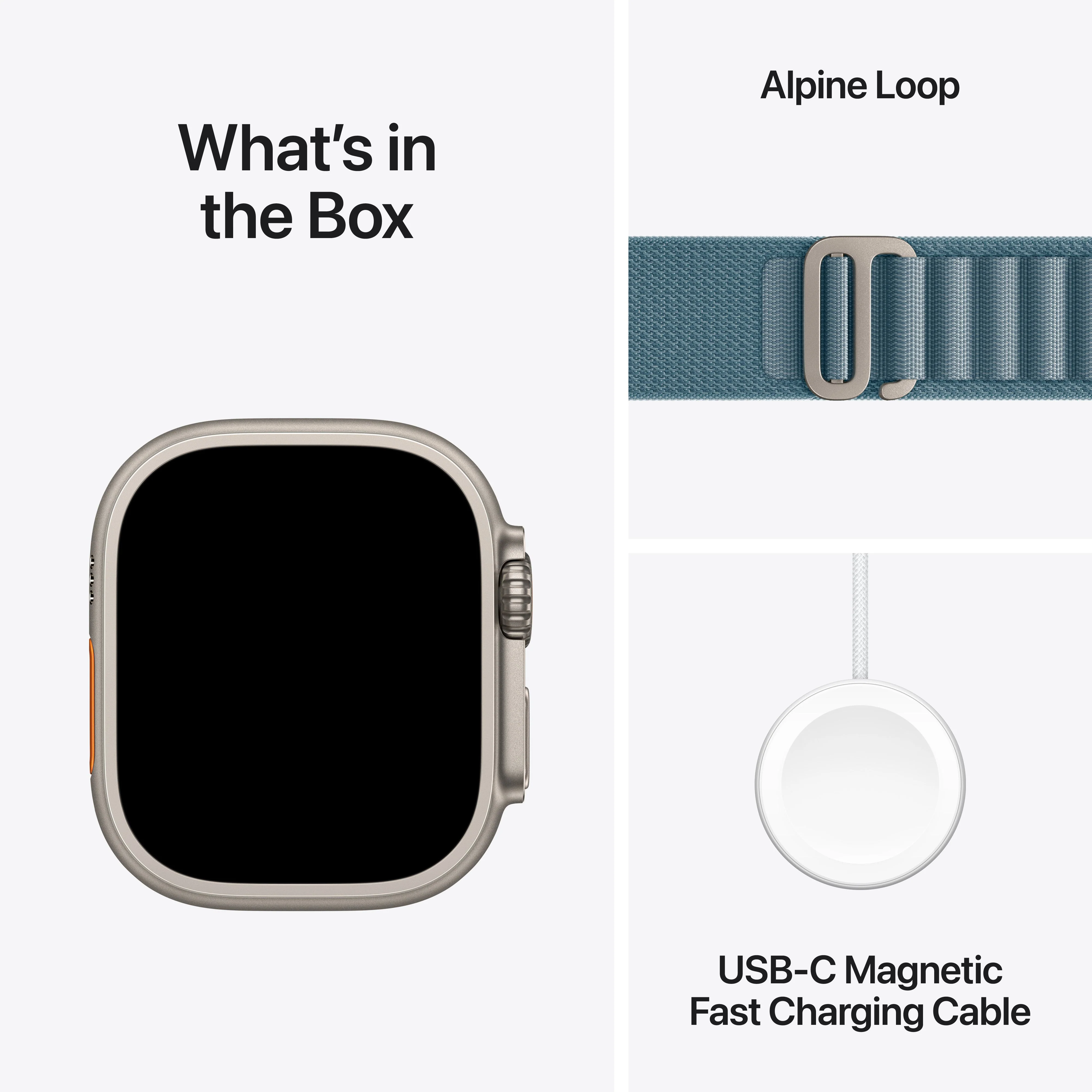 Apple Watch Ultra 3 (GPS + Cellular) • 49-mm kast van naturel titanium • Lichtblauw Alpine‑bandje - M - Image 7
