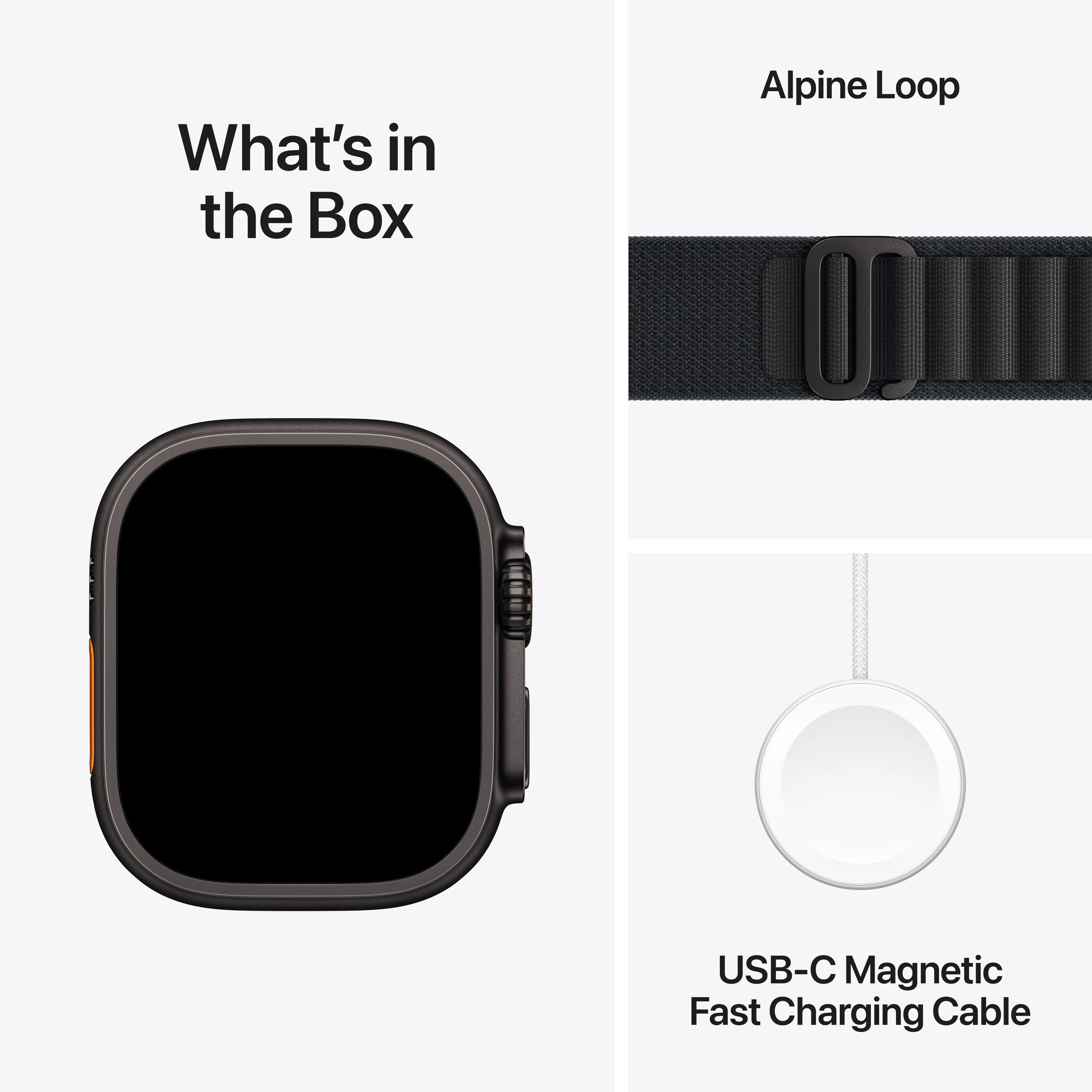 Apple Watch Ultra 3 (GPS + Cellular) • 49-mm kast van zwart titanium • Zwart Alpine‑bandje - M - Image 7