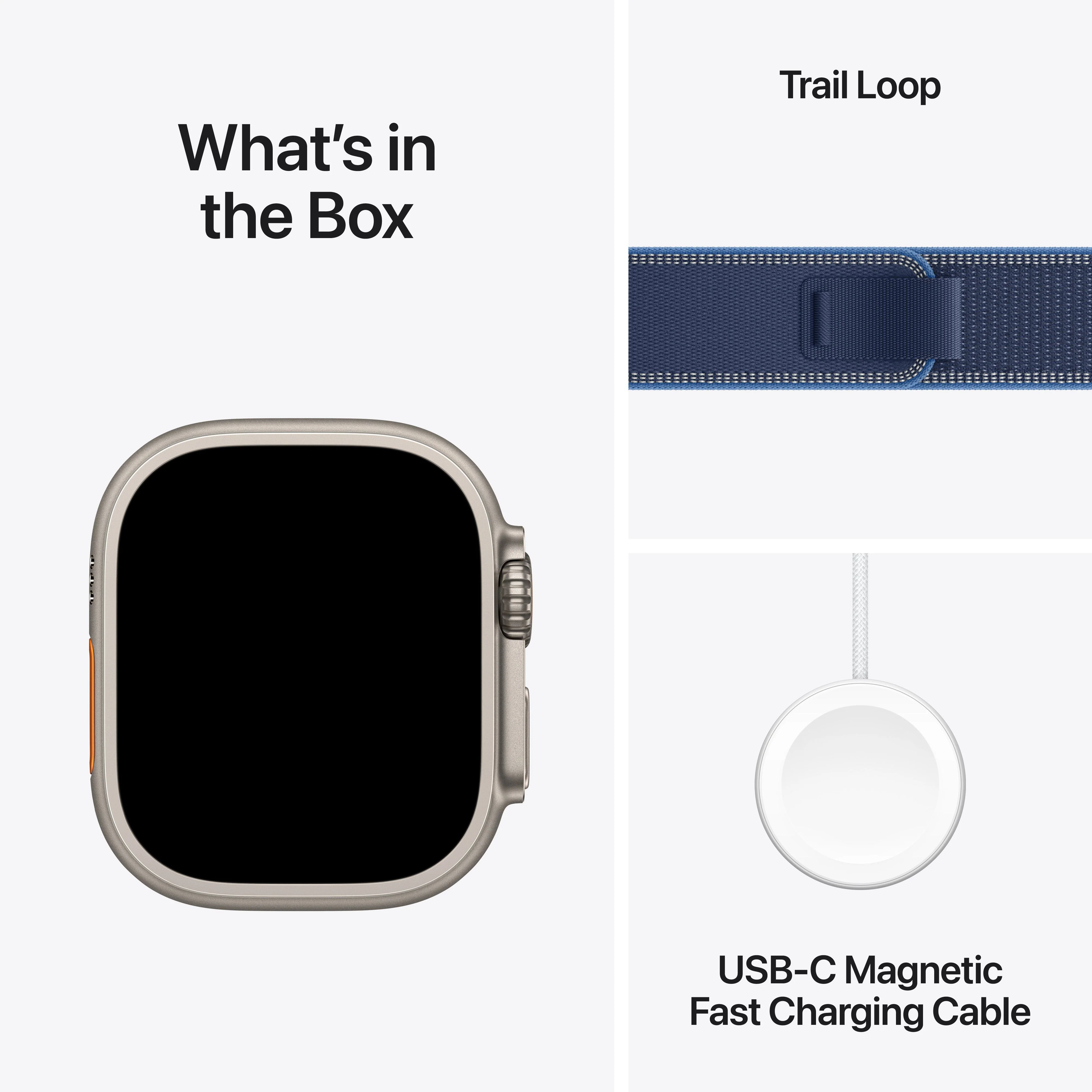 Apple Watch Ultra 3 (GPS + Cellular) • 49-mm kast van naturel titanium • Blauw/felblauw Trail‑bandje - S/M - Image 7