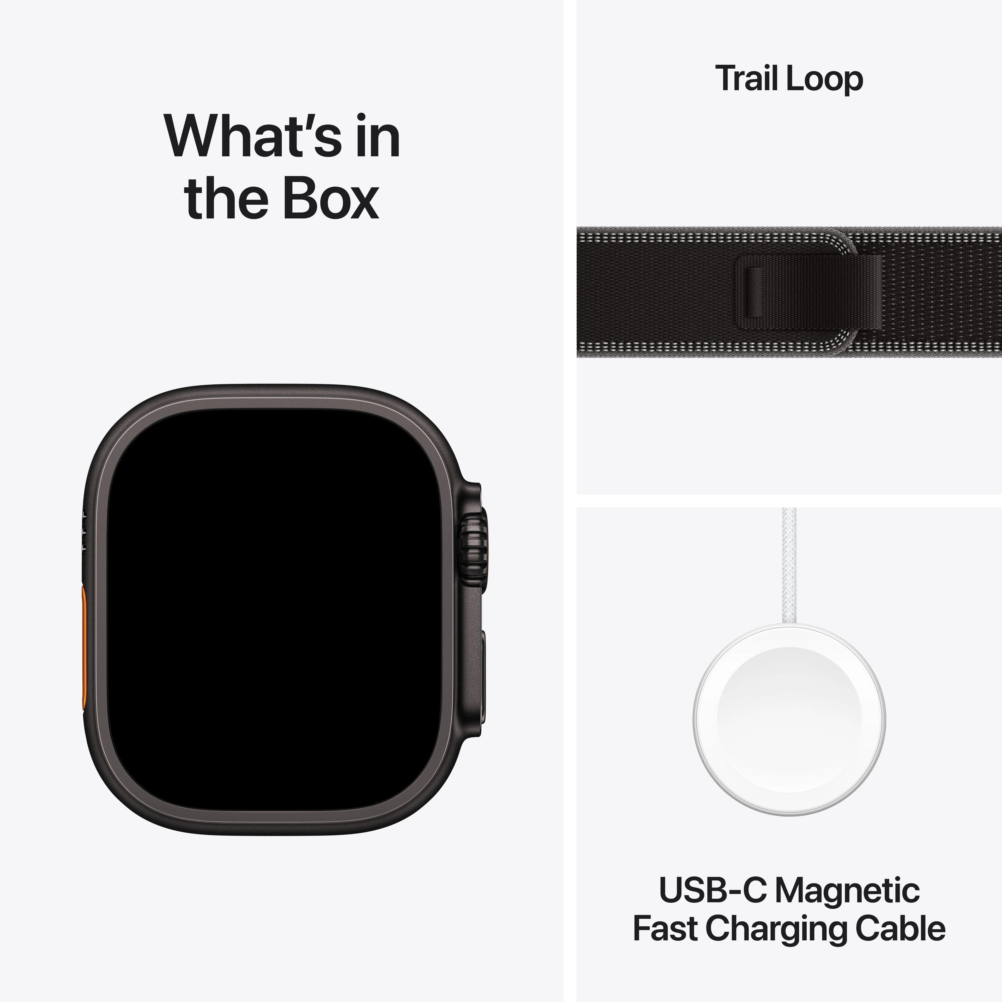 Apple Watch Ultra 3 (GPS + Cellular) • 49-mm kast van zwart titanium • Zwart/houtskool Trail‑bandje - S/M - Image 7