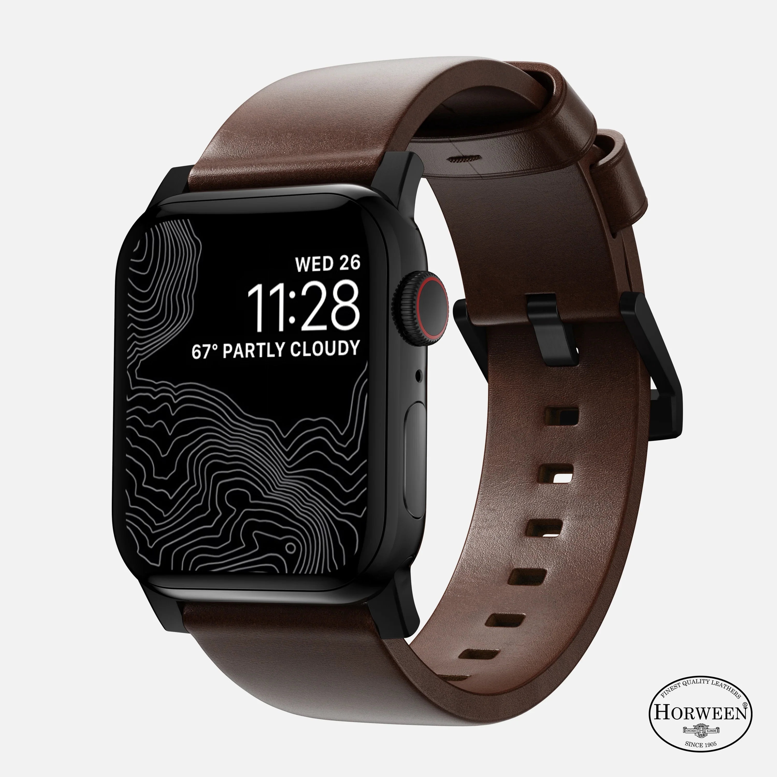 Nomad Bandje - Modern - 44/45/46/49 mm - Bruin - Zwarte Hardware - Image 2