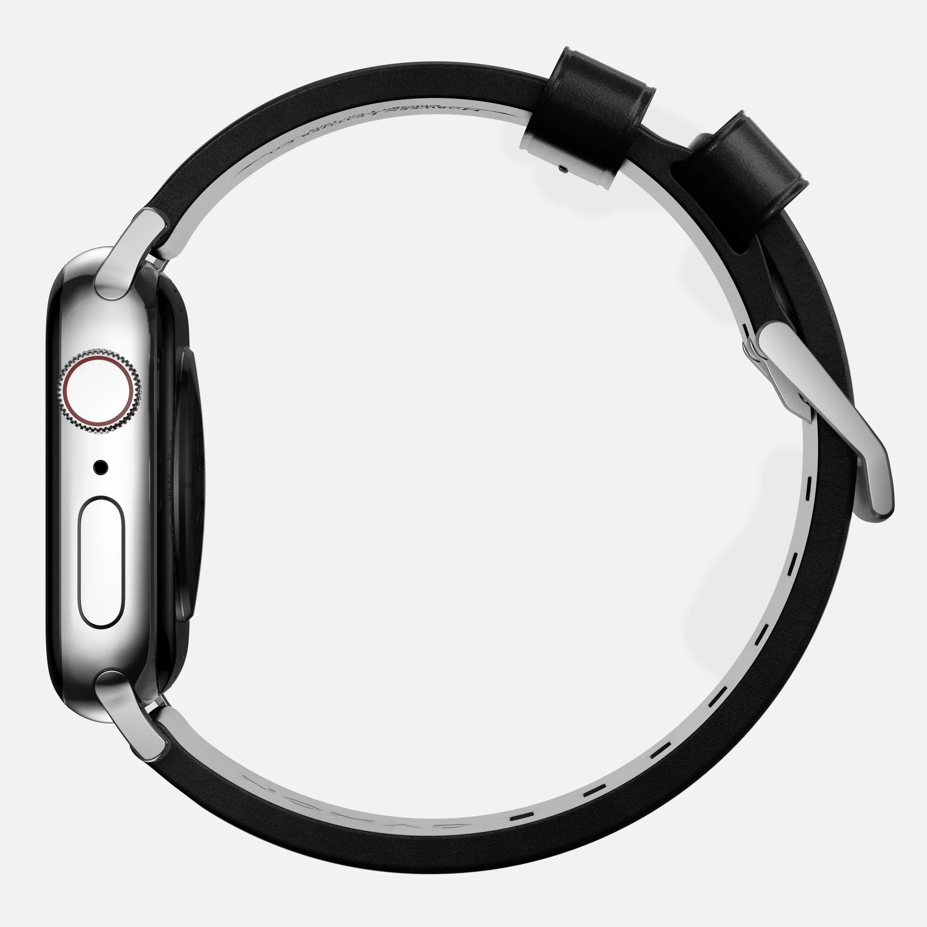 Nomad Bandje - Modern - 44/45/46/49 mm - Zwart - Zilveren Hardware - Image 4
