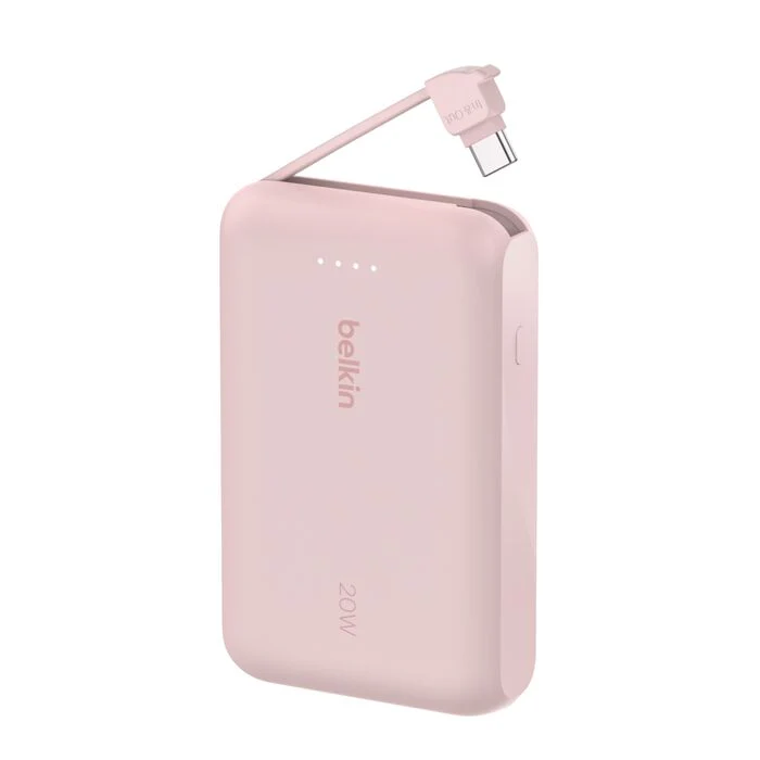 EOL Belkin BoostCharge | 10.000mAh-powerbank met geïntegreerde USB-C-kabel - Roze - Image 3