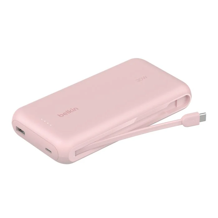 EOL Belkin BoostCharge | 20.000mAh-powerbank met geïntegreerde USB-C-kabel - Roze