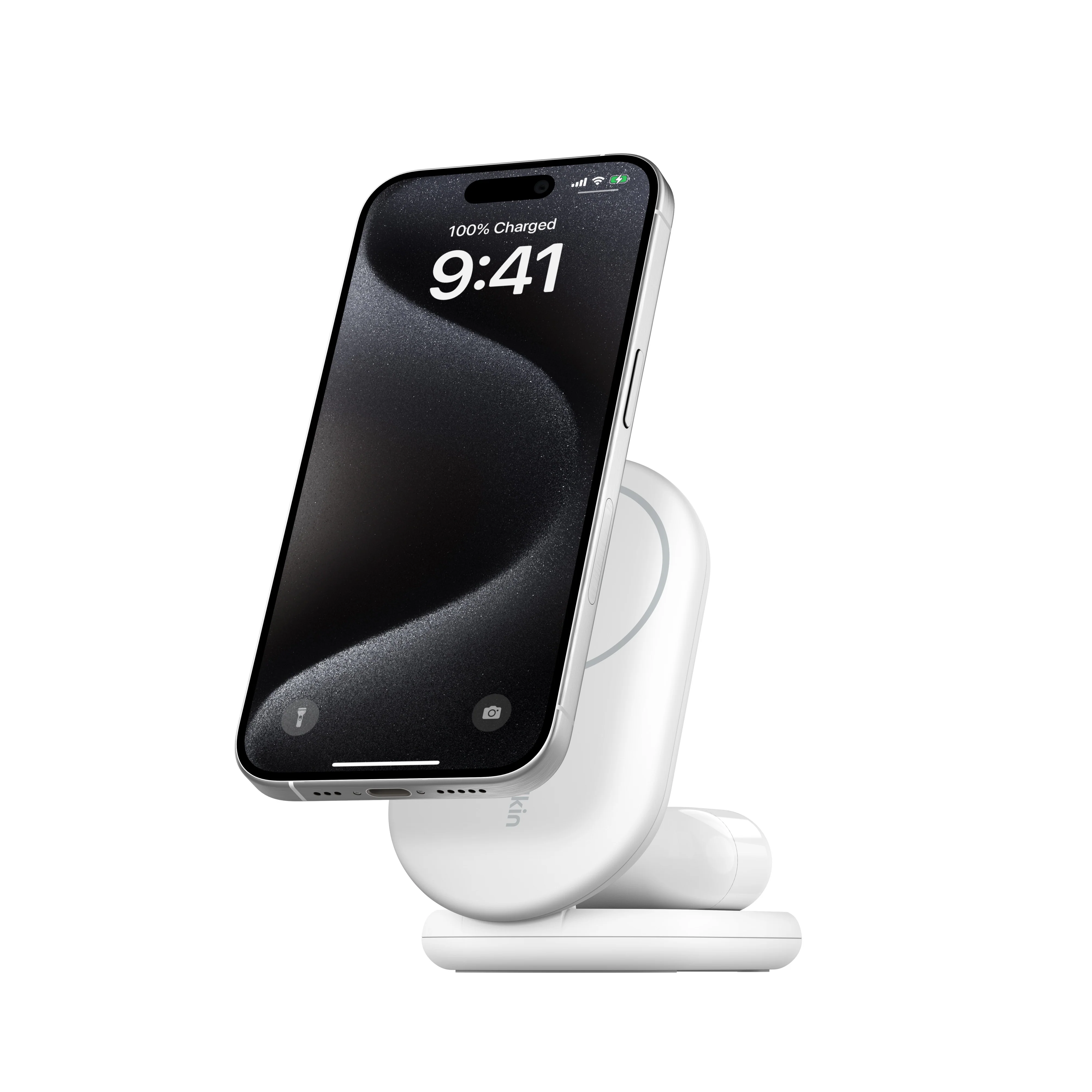 EOL Belkin BoostCharge Pro | 2-in-1 magnetisch draadloos laadstation met Qi2 (15 W) - Wit