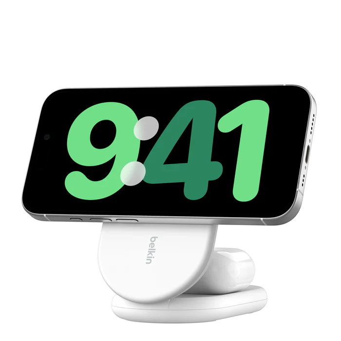 EOL Belkin BoostCharge Pro | 2-in-1 magnetisch draadloos laadstation met Qi2 (15 W) - Wit - Image 4