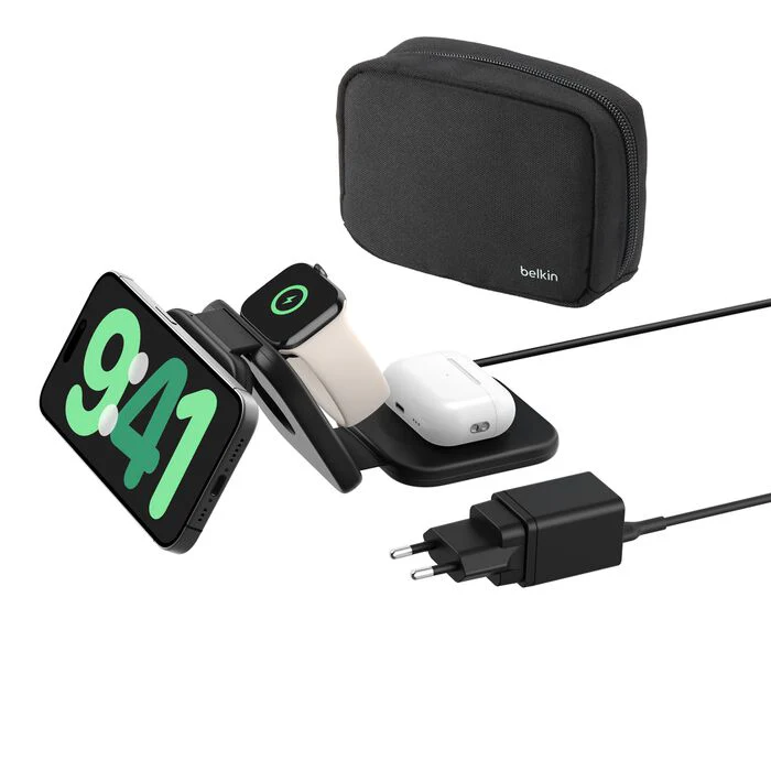 Belkin BoostCharge Pro | 3-in-1 magnetisch draadloos reislaadstation met Qi2 (15 W) - Zwart - Image 2