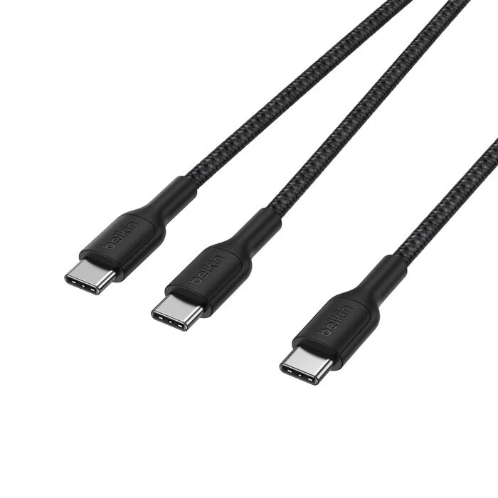 Belkin BoostCharge Pro | Gevlochten 140W USB-C/2x USB-C-kabel - 1,5 m - Zwart - Image 3