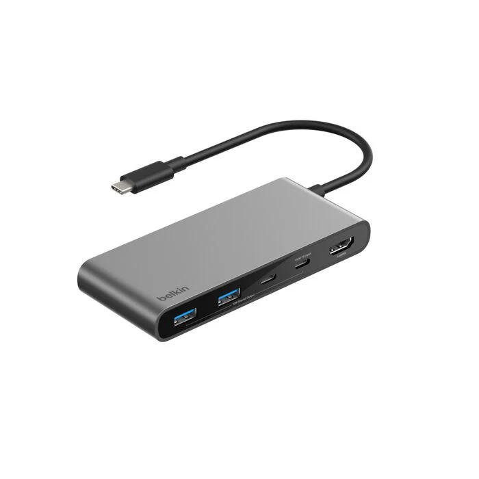 Belkin Connect | 7-in-1 USB-C-hub (USB-C / USB-C PD 3.0 / 2 x USB-A / HDMI 2.0 / SD & microSD card)