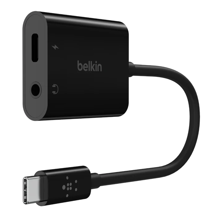 Belkin RockStar | 3,5mm-audio- en USB-C-oplaadadapter - Zwart