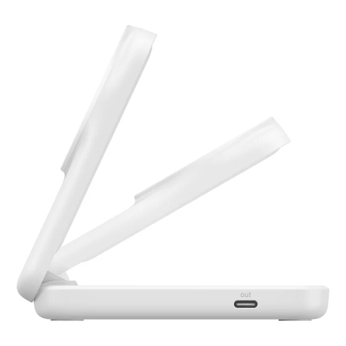 Belkin UltraCharge Pro | 2-in-1 uitklapbare magnetische lader met Qi2 (25W) - Wit - Image 2