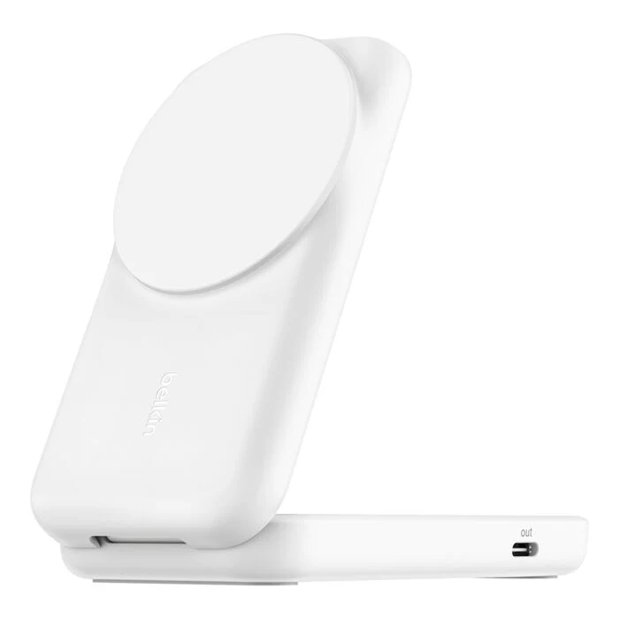 Belkin UltraCharge Pro | 2-in-1 uitklapbare magnetische lader met Qi2 (25W) - Wit - Image 3