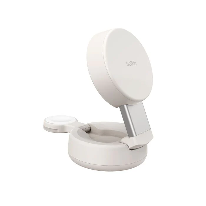 Belkin UltraCharge Pro | 2-in-1 verstelbare magnetische lader met Qi2 (25W) - Zandsteen - Image 2
