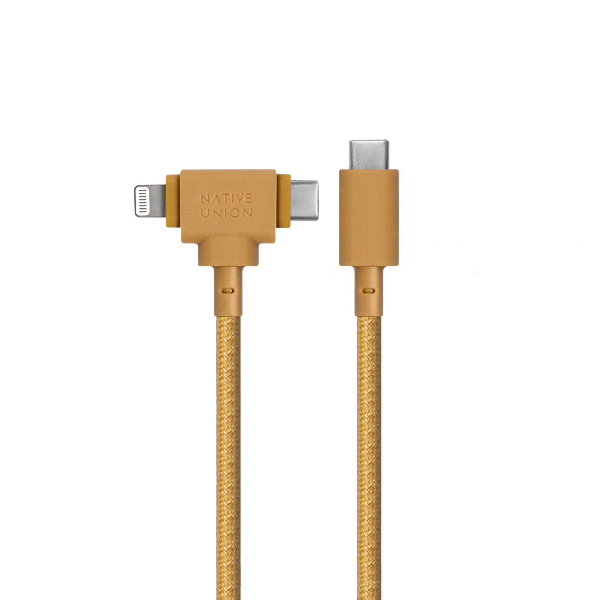 Native Union Belt Duo USB-C-naar-USB-C/Lightning-kabel - 1,5m - Mosterdgeel - Image 2