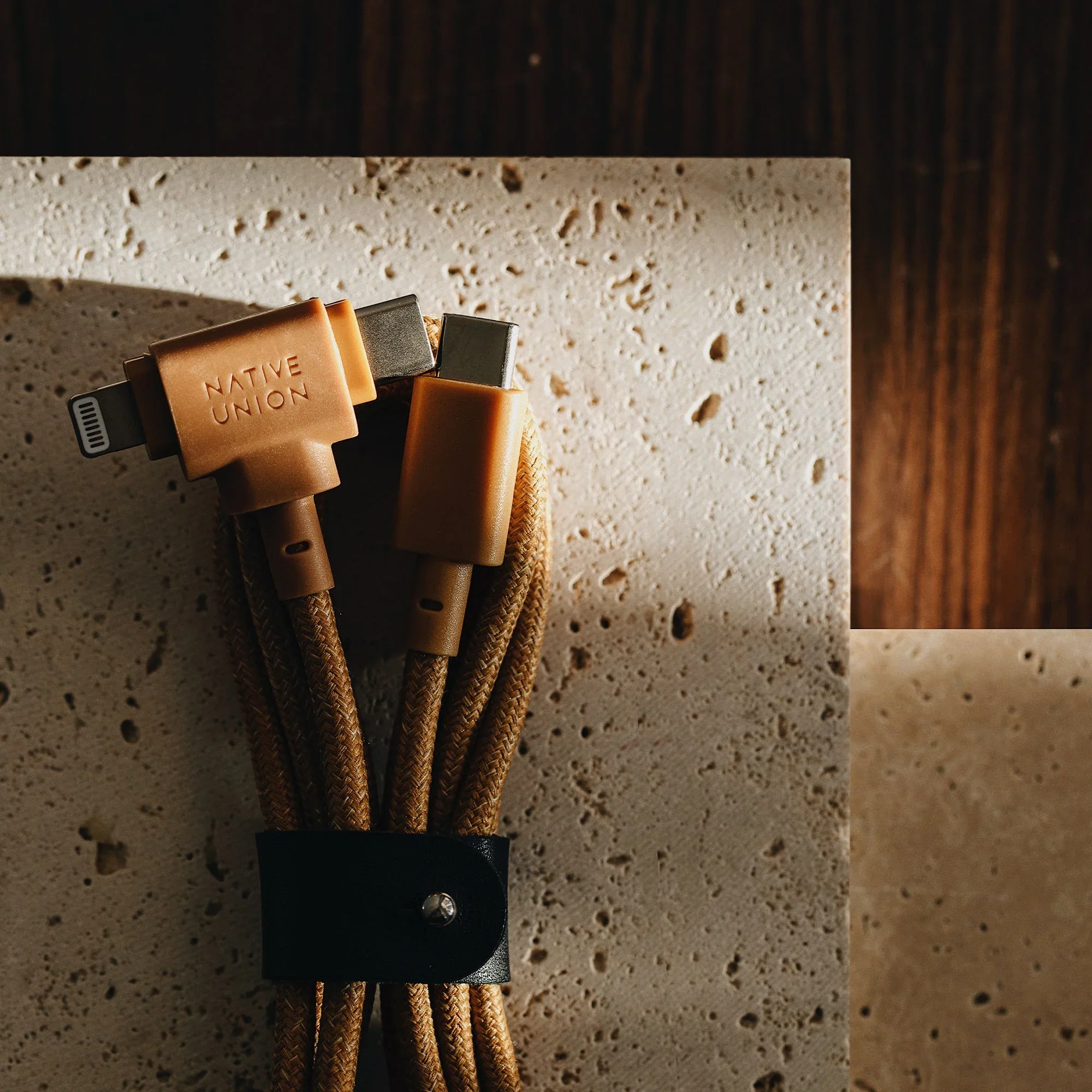 Native Union Belt Duo USB-C-naar-USB-C/Lightning-kabel - 1,5m - Mosterdgeel - Image 4